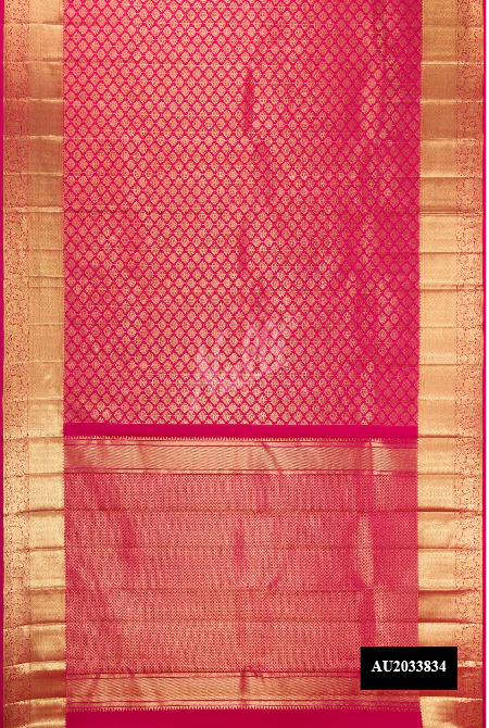 Dark Pink Dual Tone Kanchipuram Silk Saree