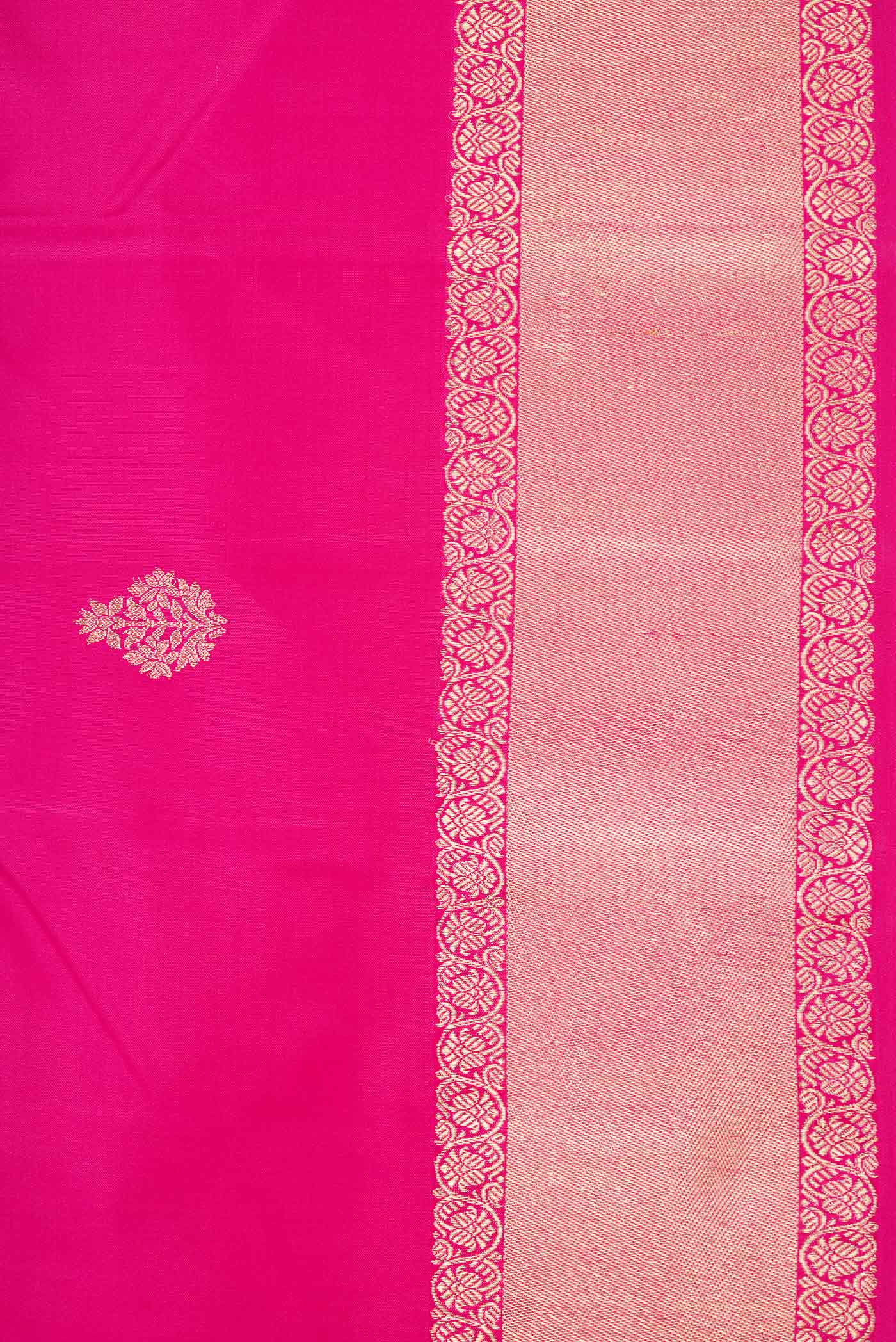 Dark Pink Dual Tone Kanchipuram Silk Saree - Image 3