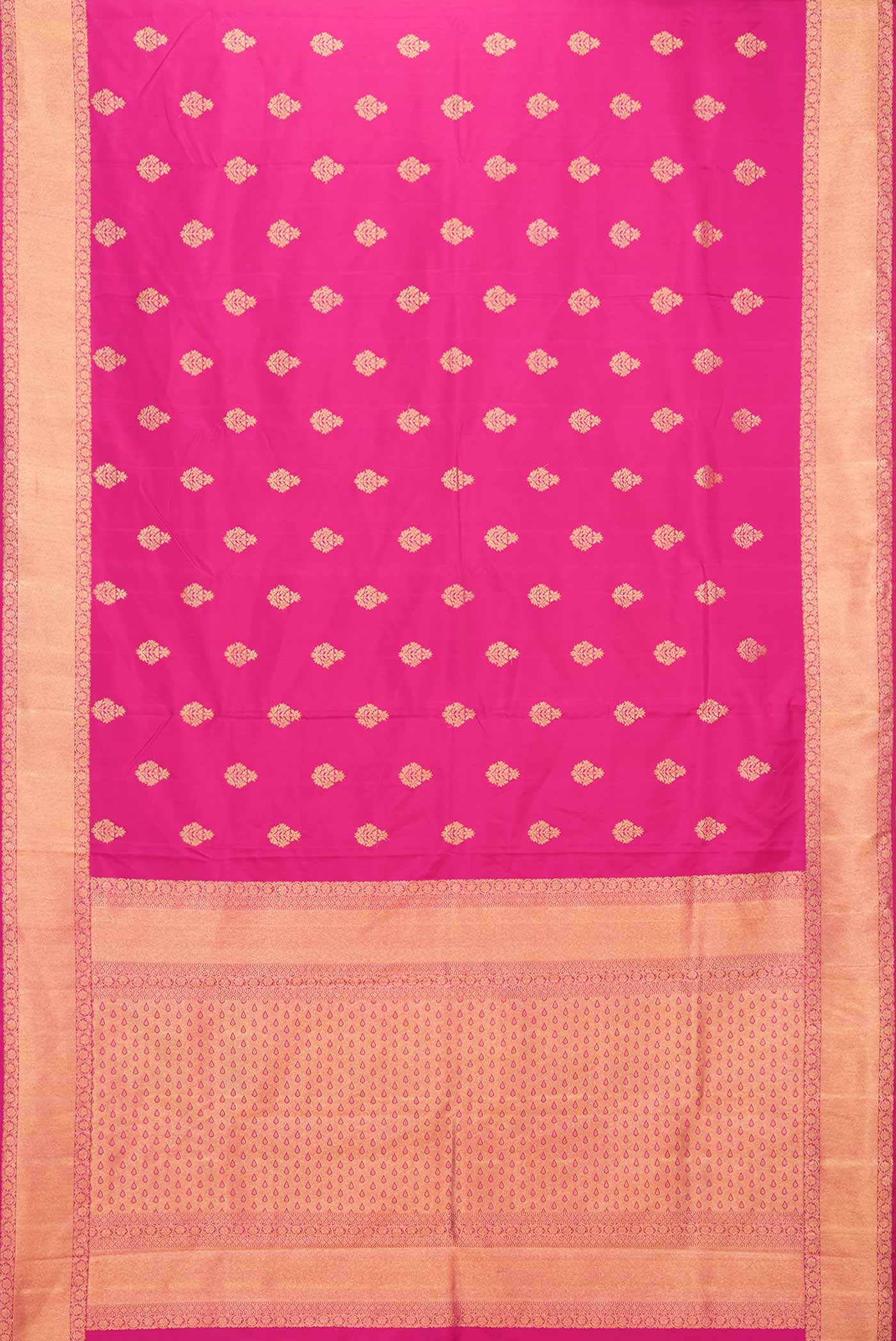 Dark Pink Dual Tone Kanchipuram Silk Saree - Image 6