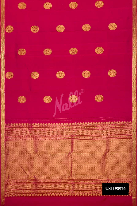 Dark Pink Dual Tone Kanchipuram Silk Saree