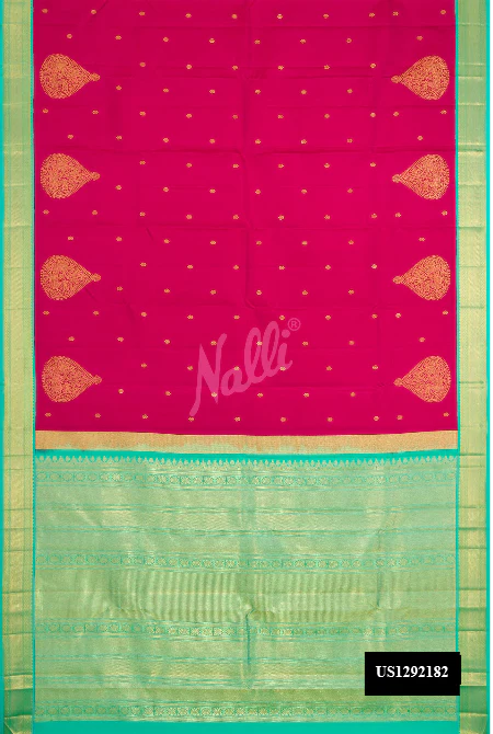 Dark Pink Dual Tone Kanchipuram Silk Saree
