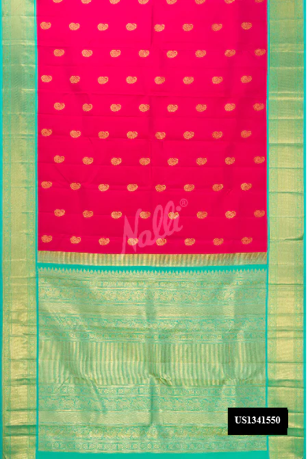 Dark Pink Dual Tone Kanchipuram Silk Saree