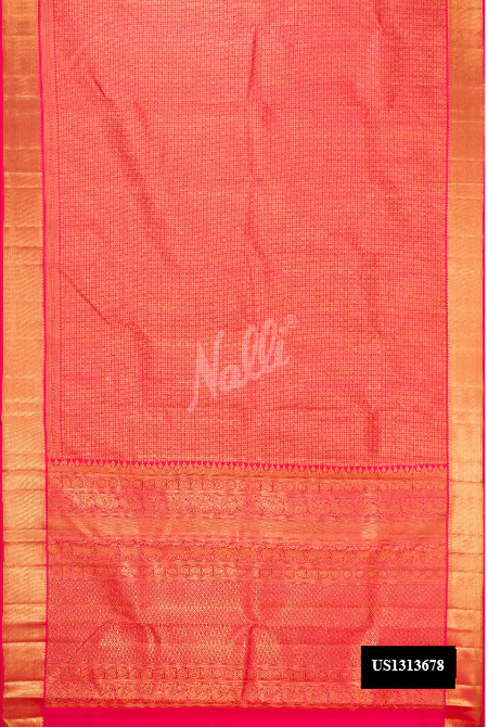 Dark Pink Dual Tone Kanchipuram Silk Saree