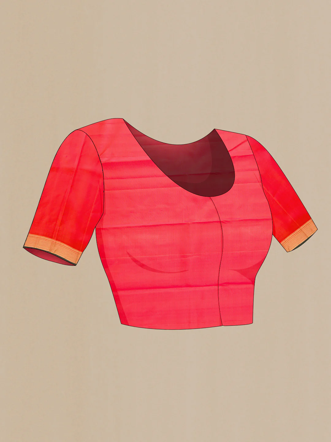 Dark Pink Dual Tone Kanjivaram Silk Saree - Image 5