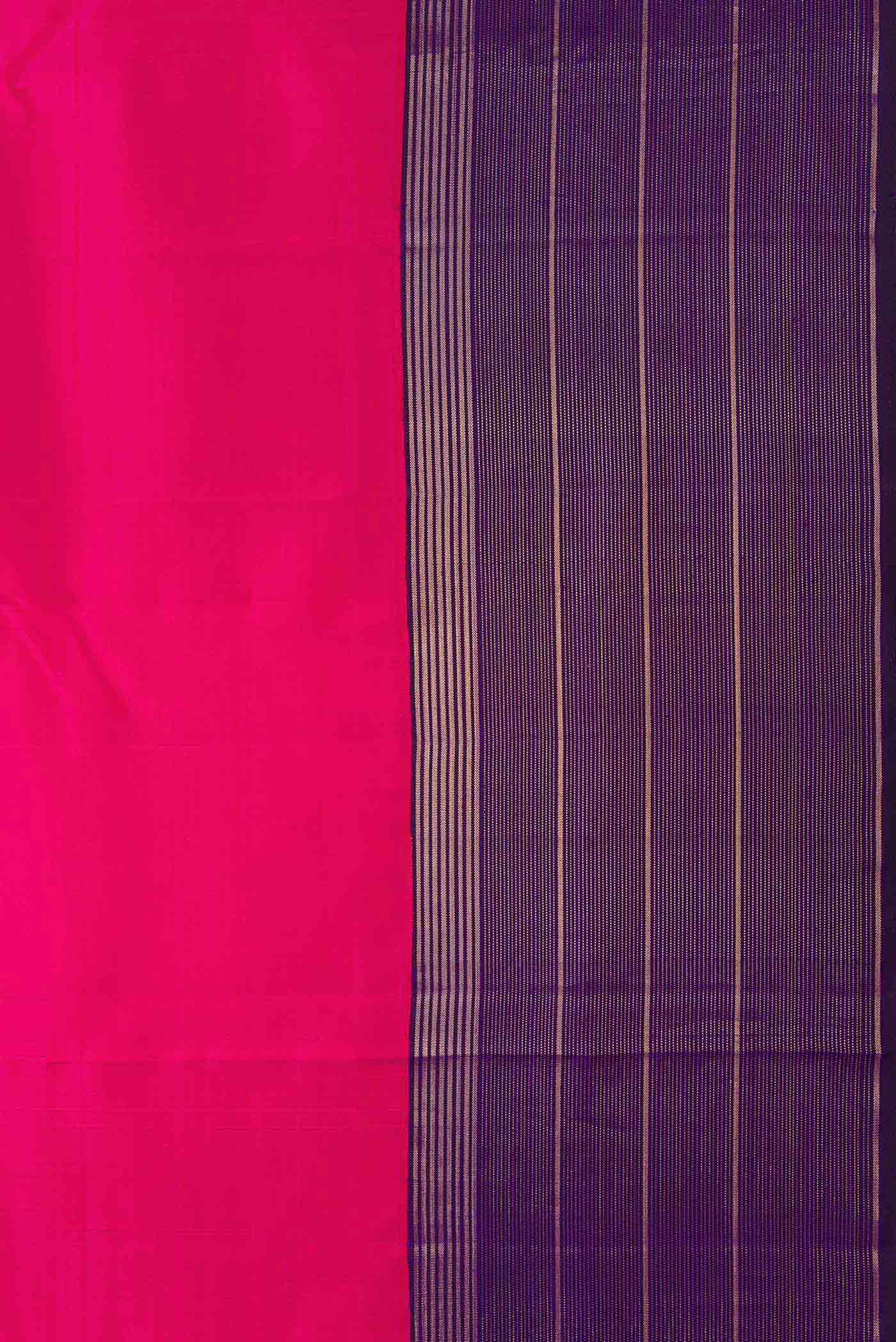 Dark Pink Dual Tone Kanjivaram Silk Saree - Image 3