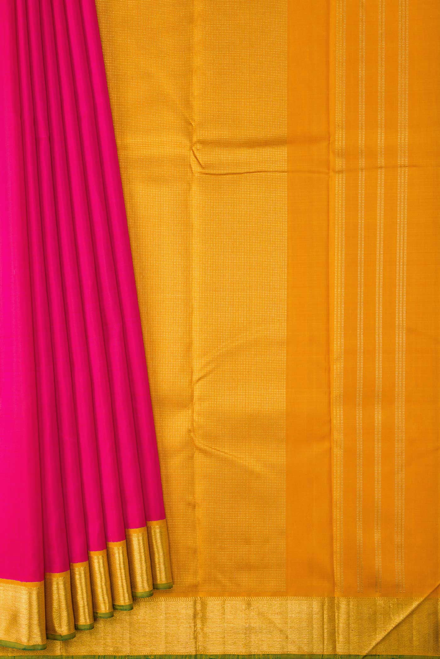 Dark Pink Dual Tone Kanjivaram Silk Saree - Image 4