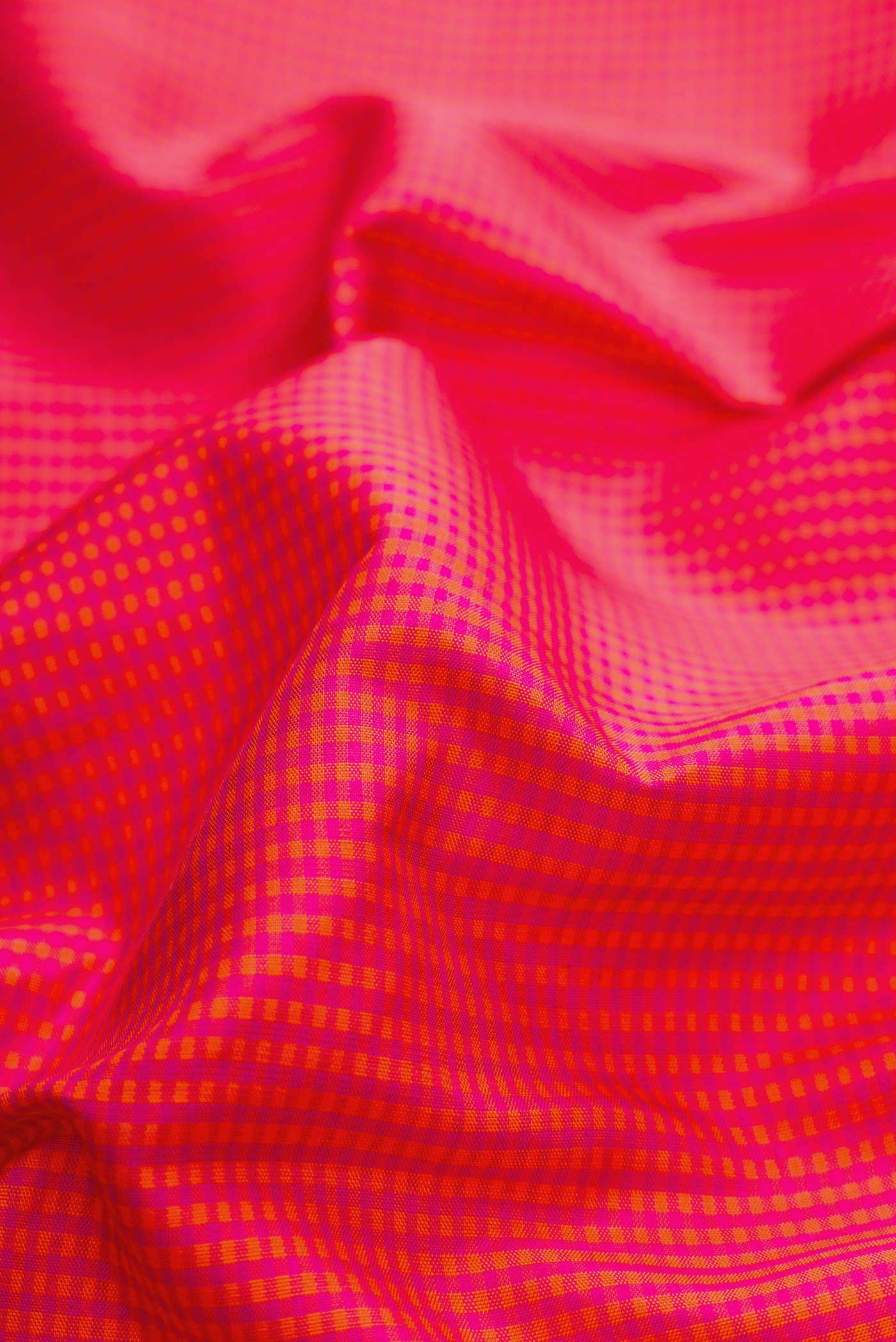 Dark Pink Dual Tone Kanjivaram Silk Saree - Image 2