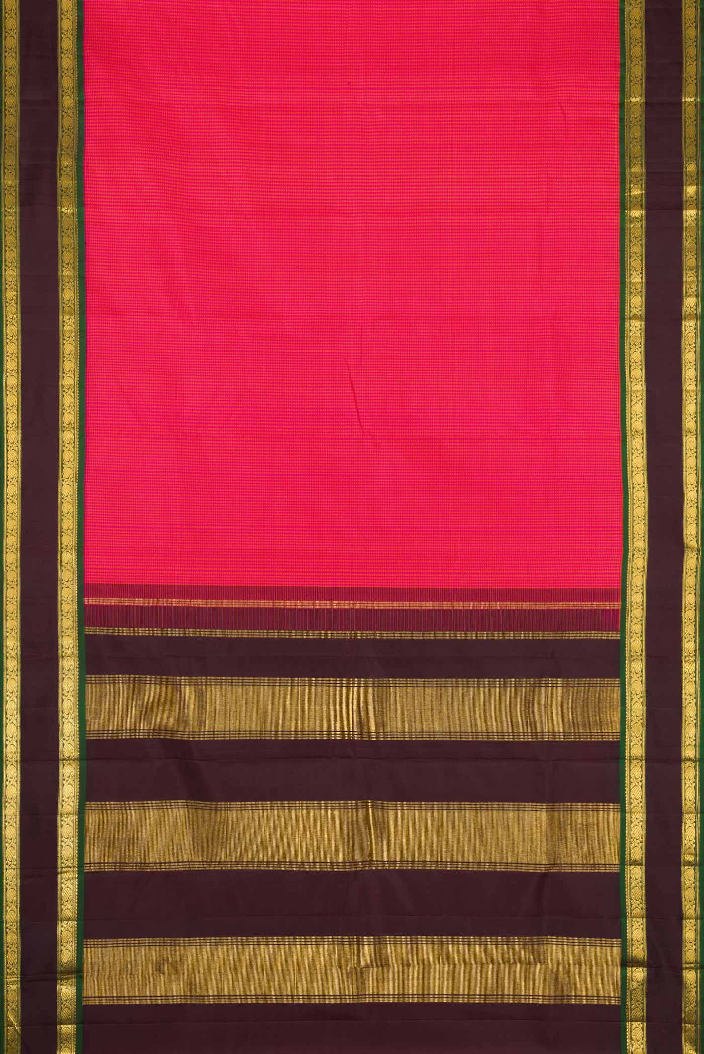 Dark Pink Dual Tone Kanjivaram Silk Saree - Image 6