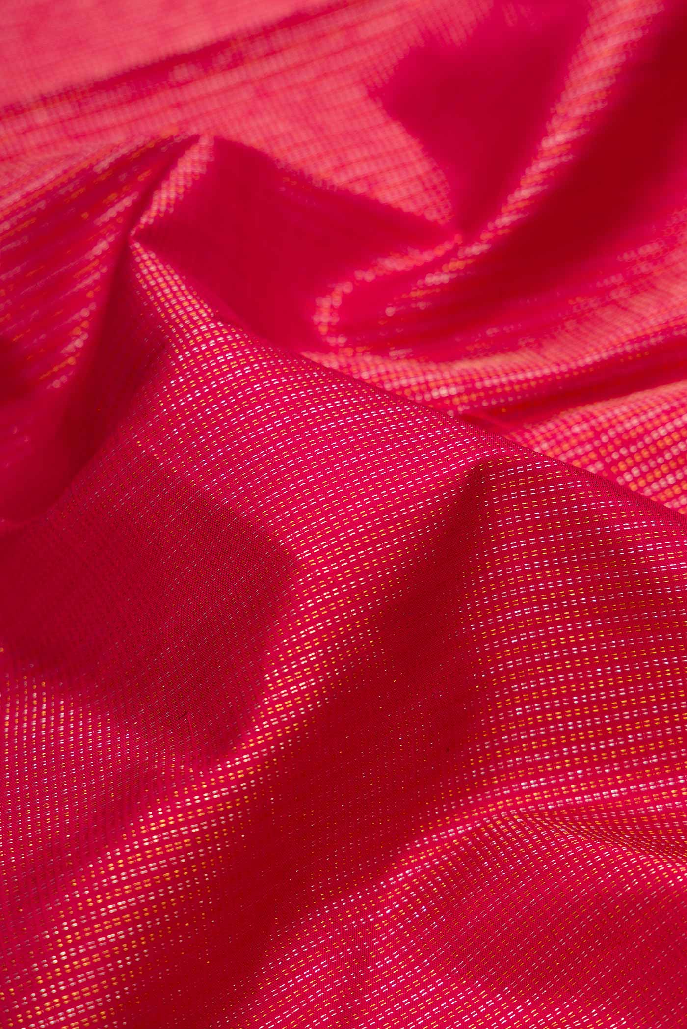 Dark Pink Dual Tone Kanchipuram Silk Saree - Image 2