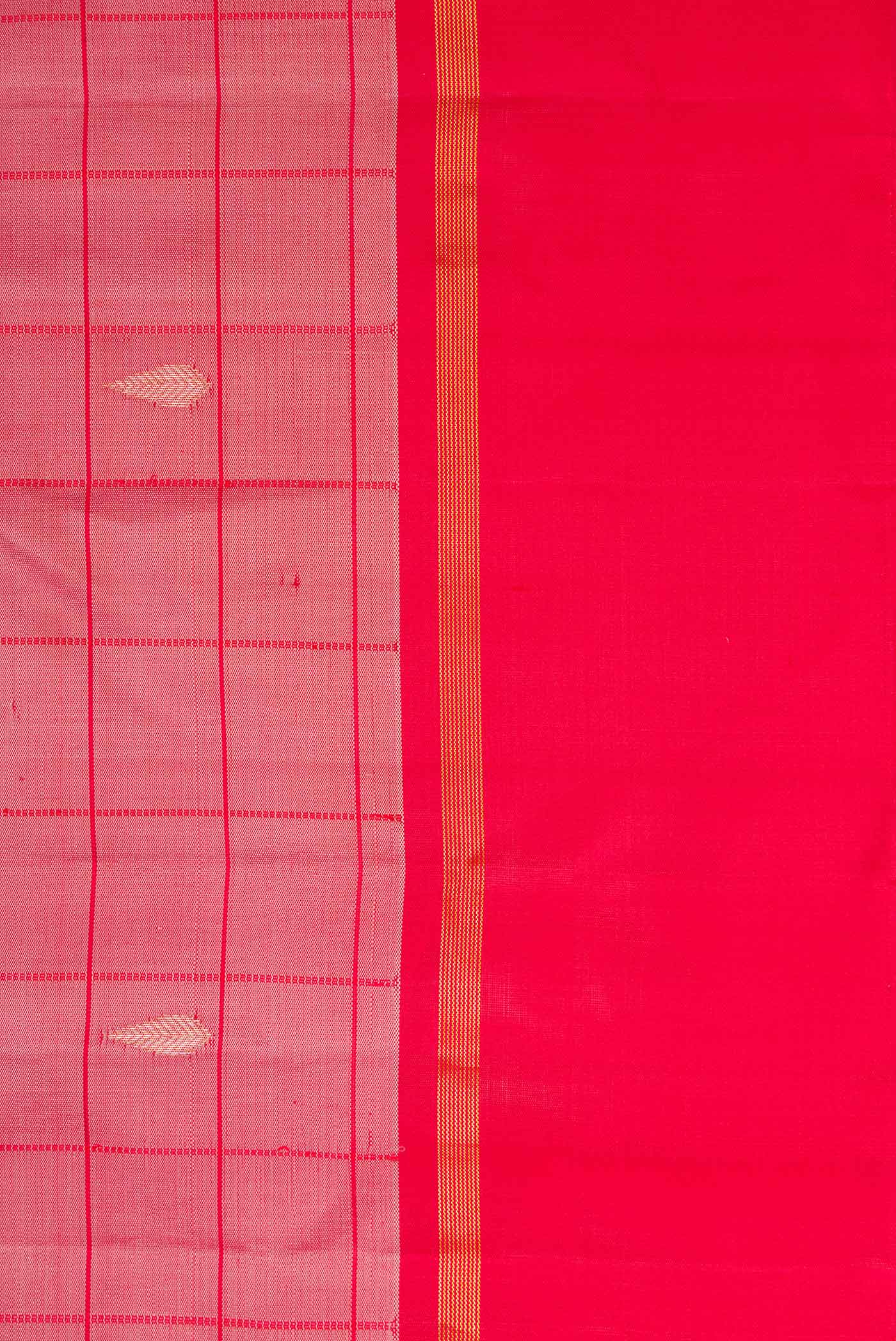 Dark Pink Dual Tone Kanchipuram Silk Saree - Image 3