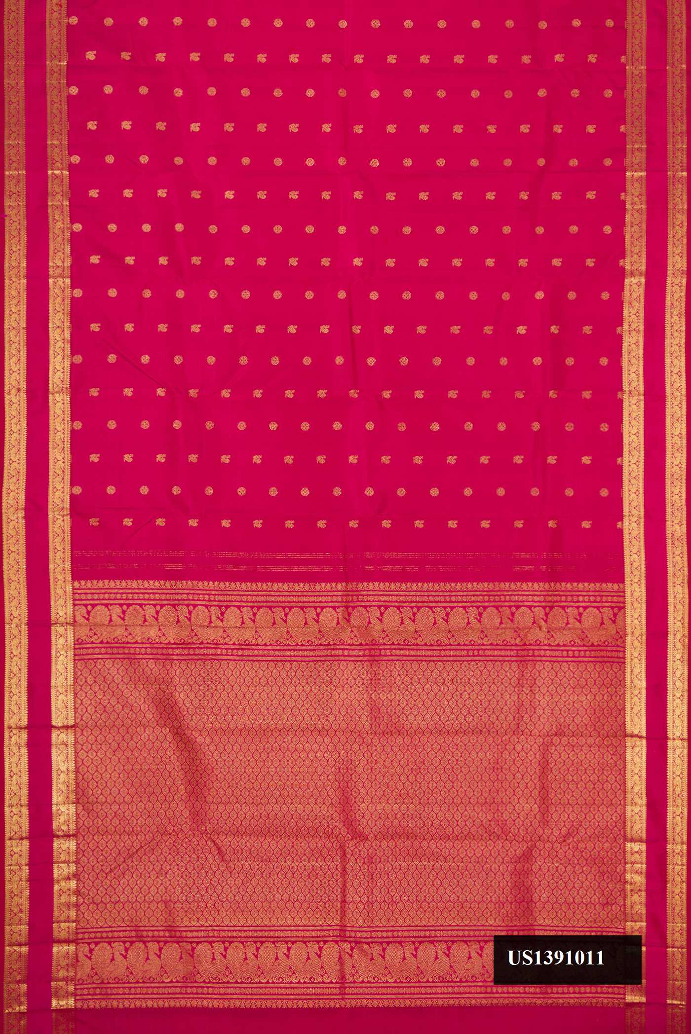 Dark Pink Dual Tone Kanchipuram Silk Saree