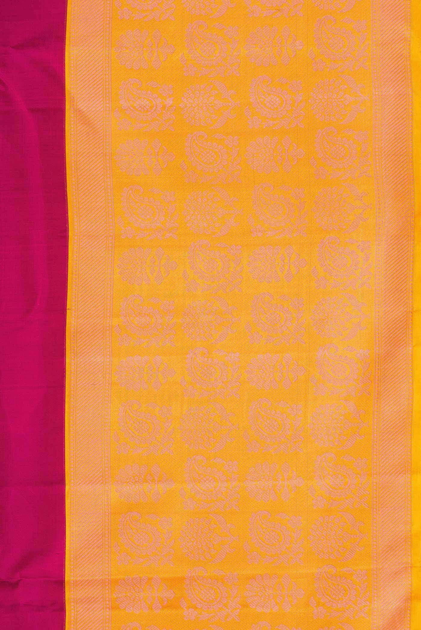 Dark Pink Dual Tone Kanjivaram Silk Saree - Image 6