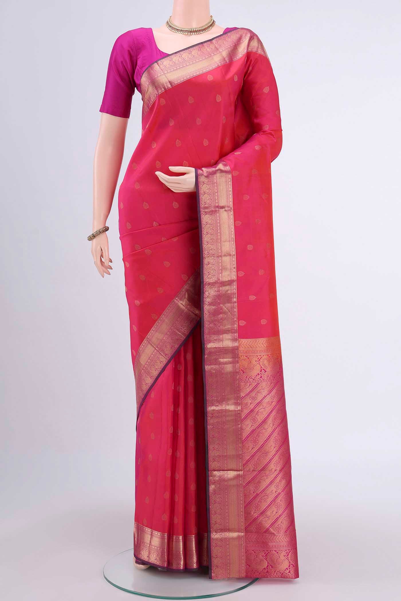 Pink Kanchipuram Silk Saree