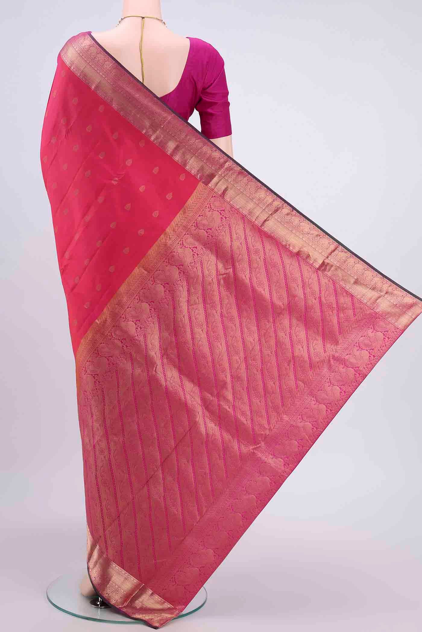 Pink Kanchipuram Silk Saree - Image 3