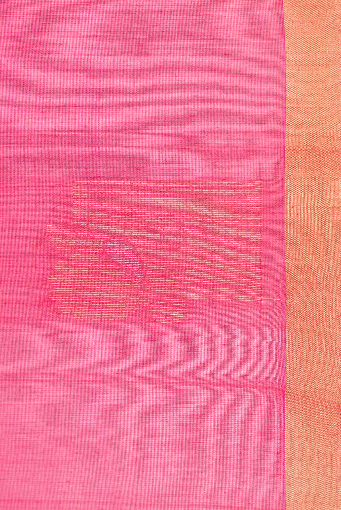 Dark Pink Dual Tone Silk Cotton Saree - Image 3
