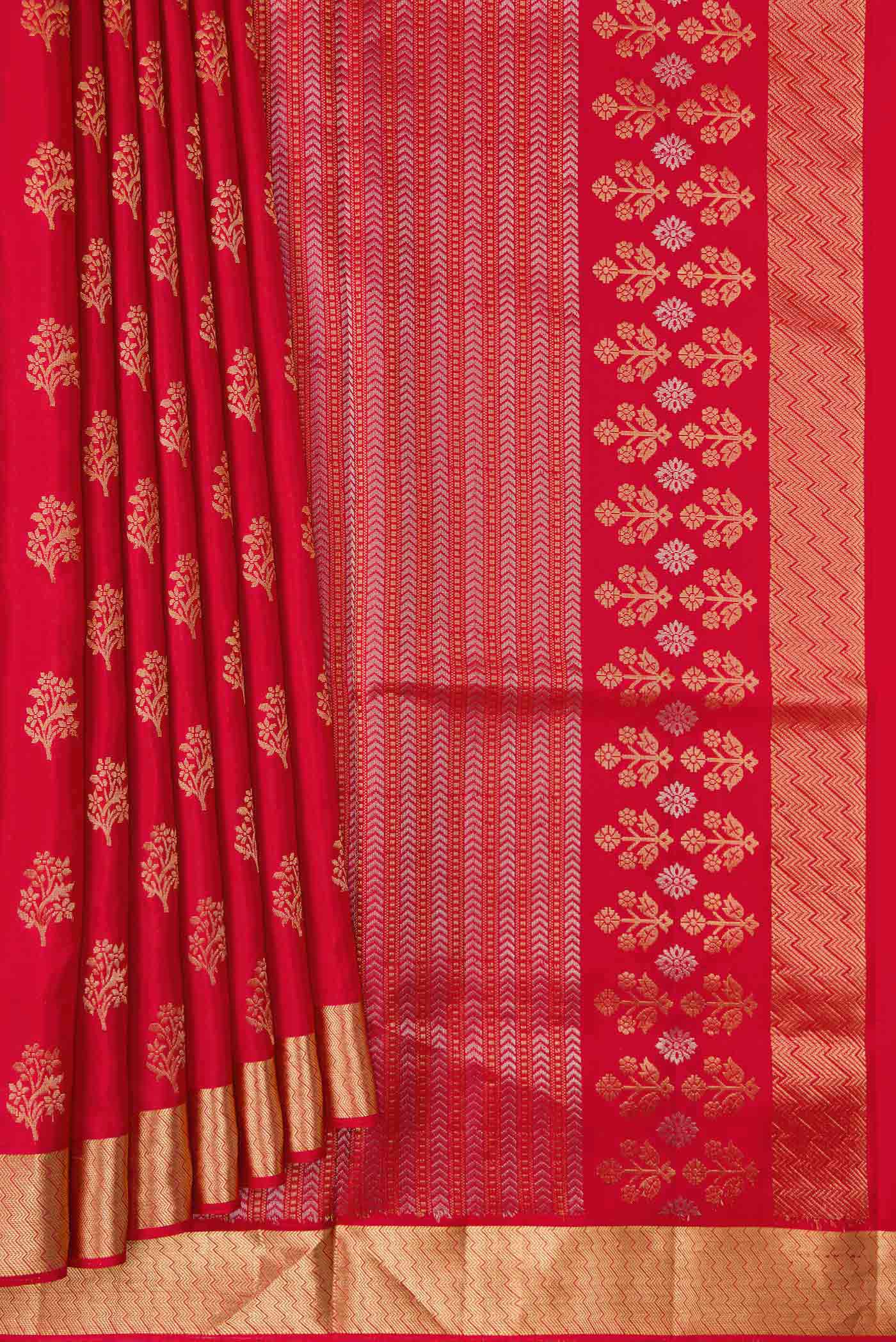 Dark Pink Dual Tone Soft Silk Saree - Image 5