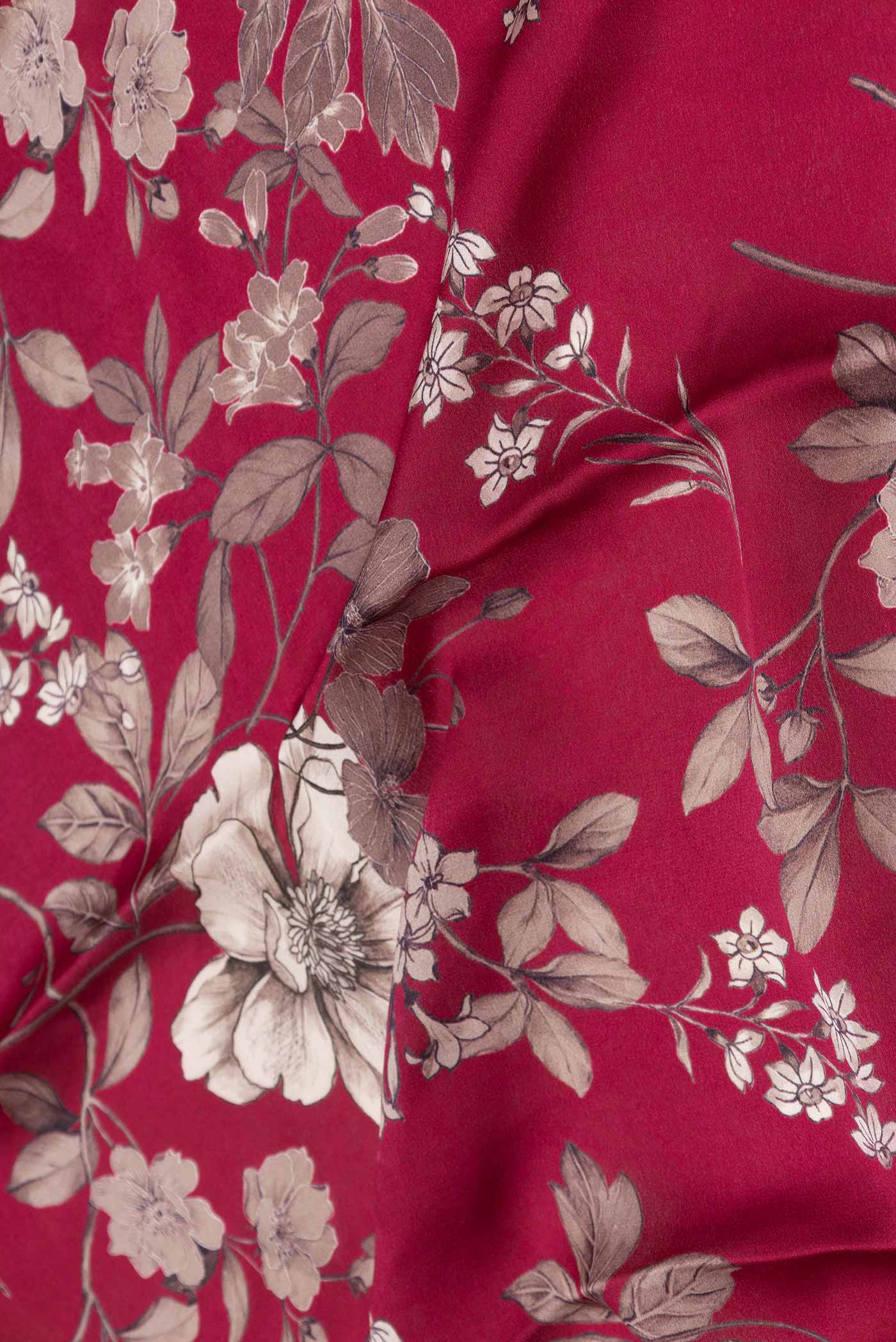 Dark Pink Dual Tone Tussar Silk Saree - Image 2
