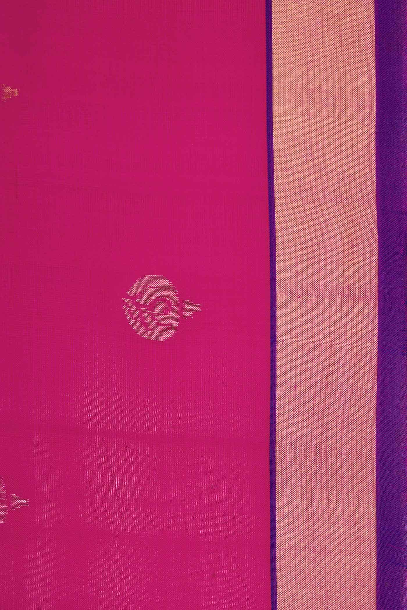 Dark Pink Dual Tone Uppada Silk Saree - Image 11