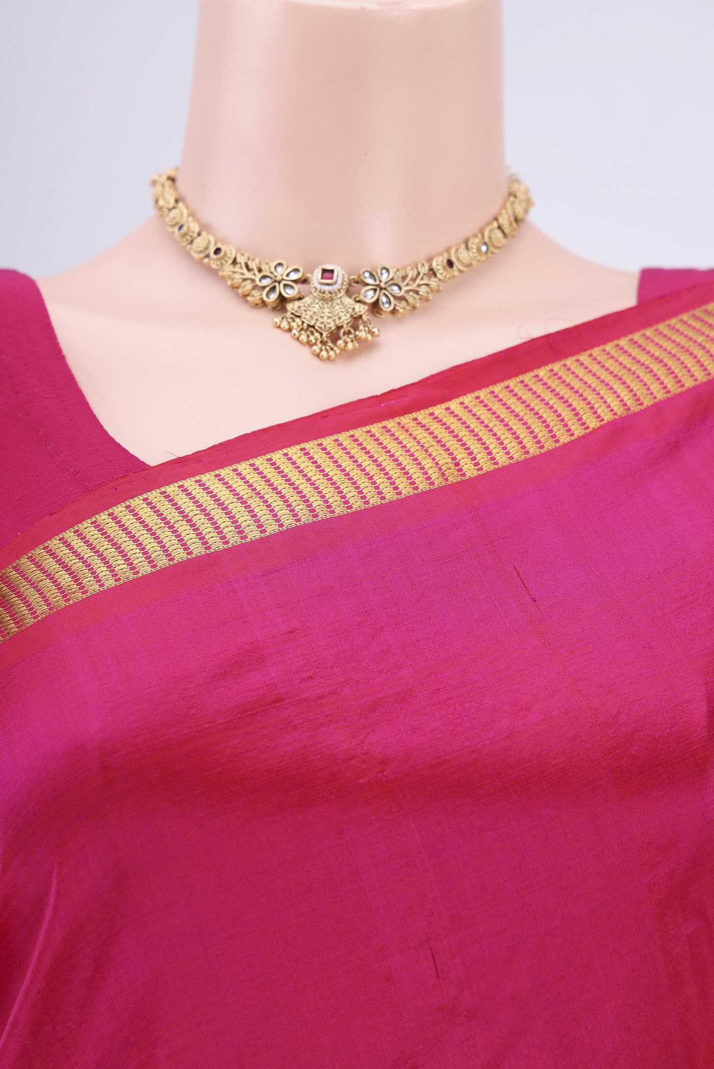 Pink Kanchipuram Saree - Image 2