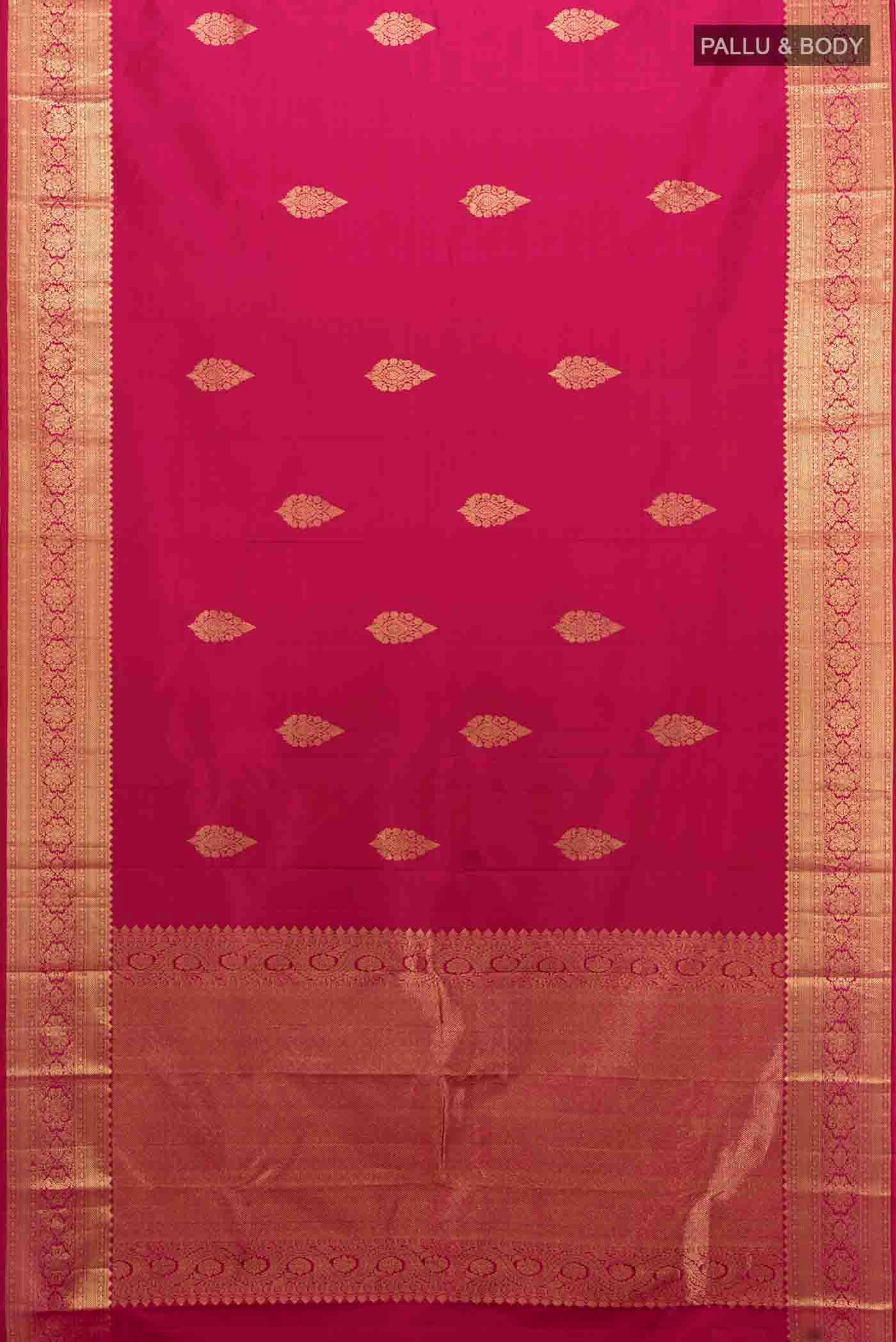 Dark Pink Kanjivaram Silk Saree - Image 5
