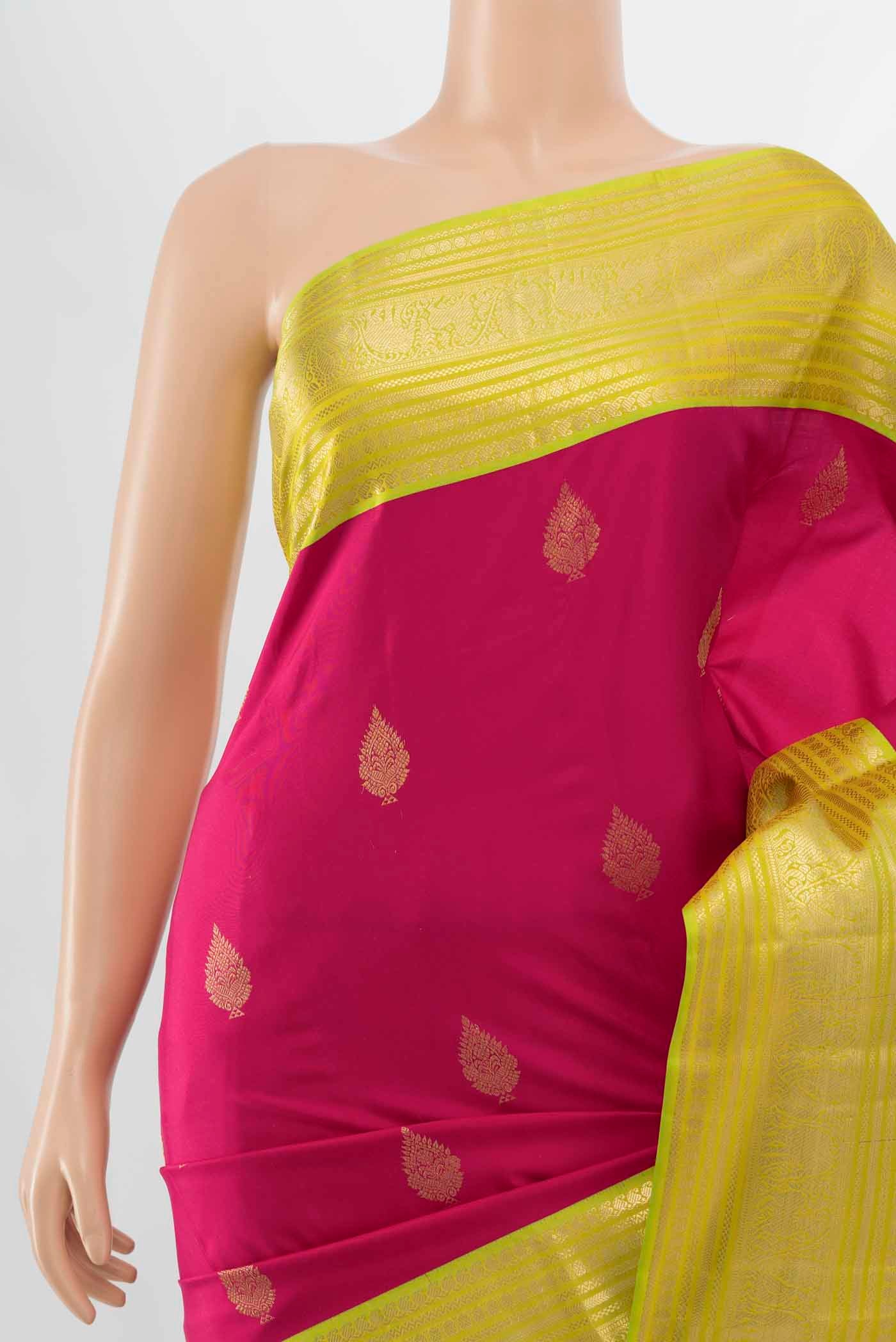 Dark Pink Kanchipuram Silk Saree - Image 2