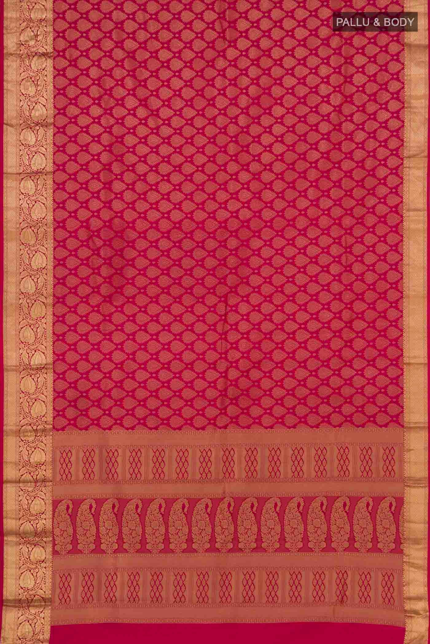 Dark Pink Kanchipuram Silk Saree - Image 3