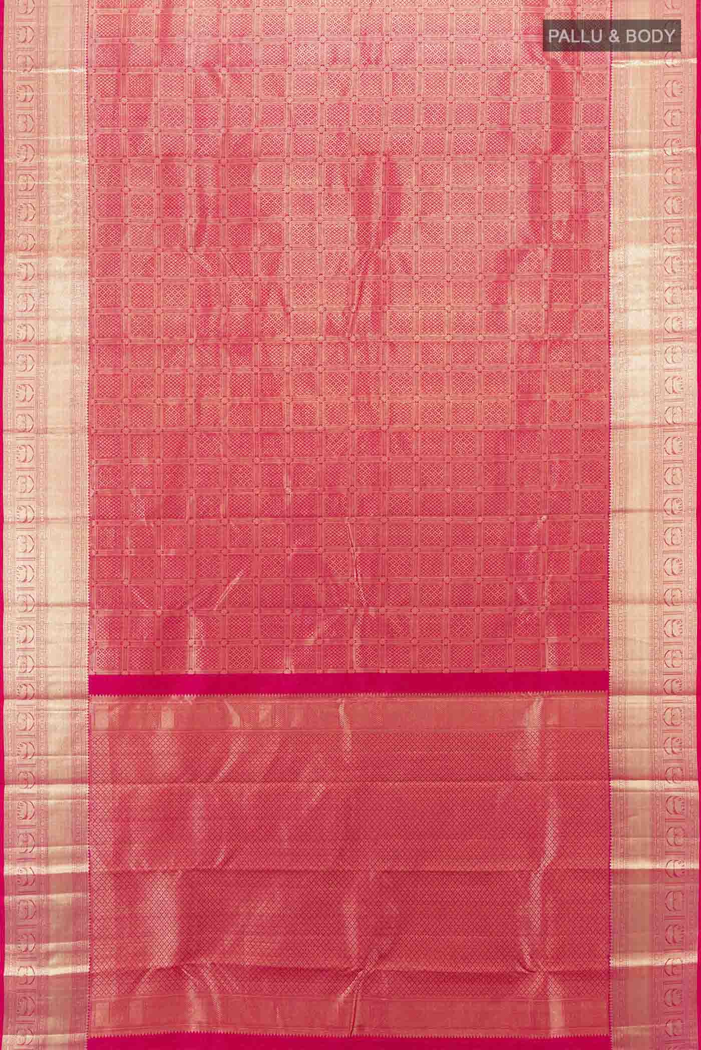 Dark Pink Kanchipuram Silk Saree - Image 4