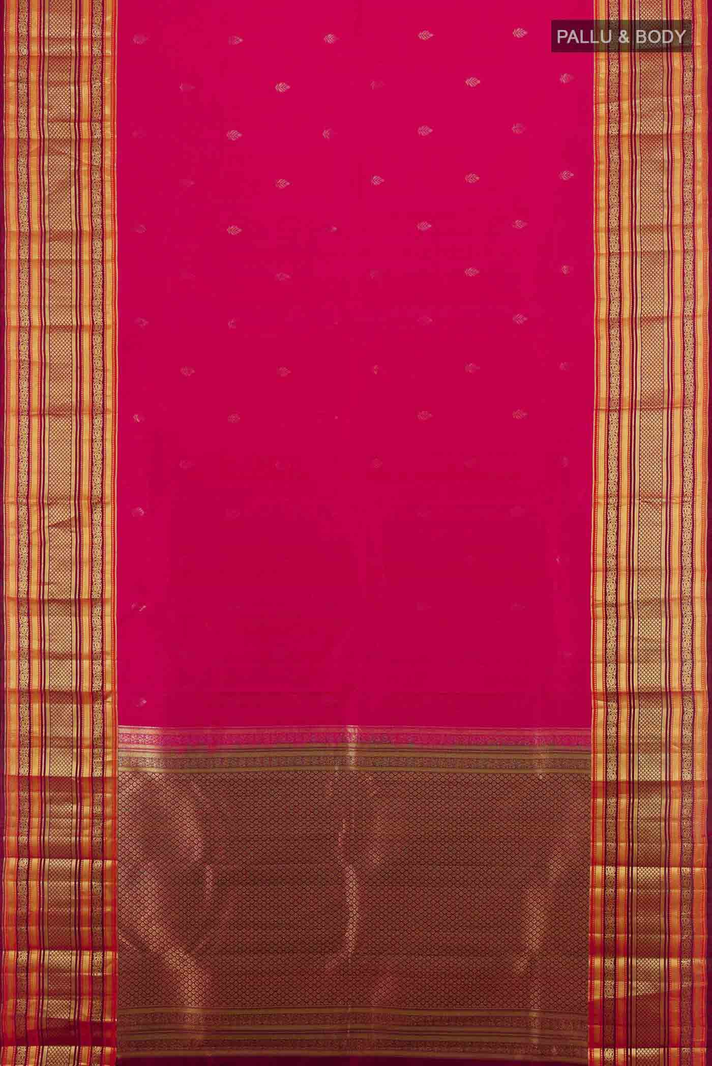 Dark Pink Kanchipuram Silk Saree - Image 5
