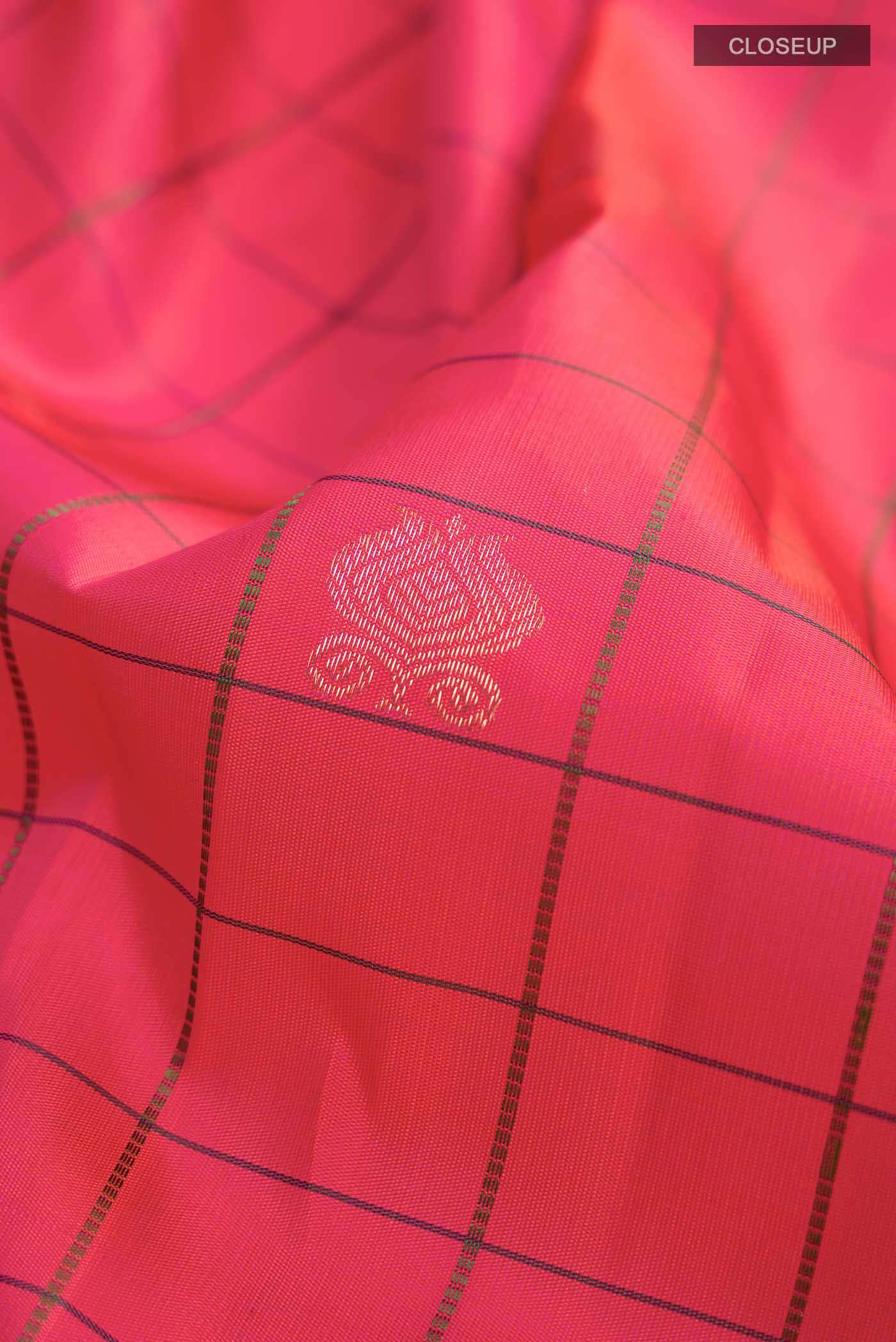 Dark Pink Kanchipuram Silk Saree - Image 3