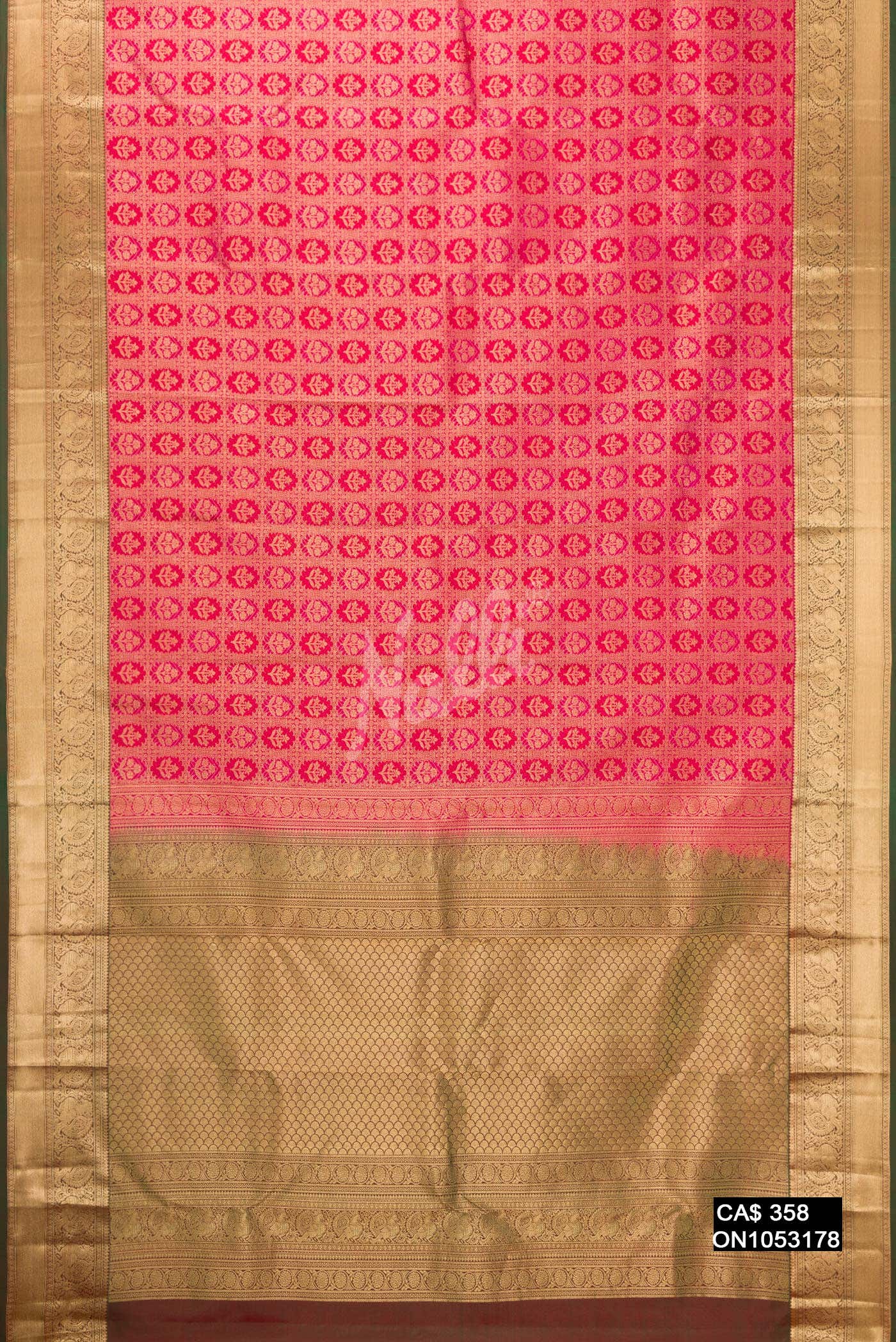 Dark Pink Kanchipuram Silk Saree