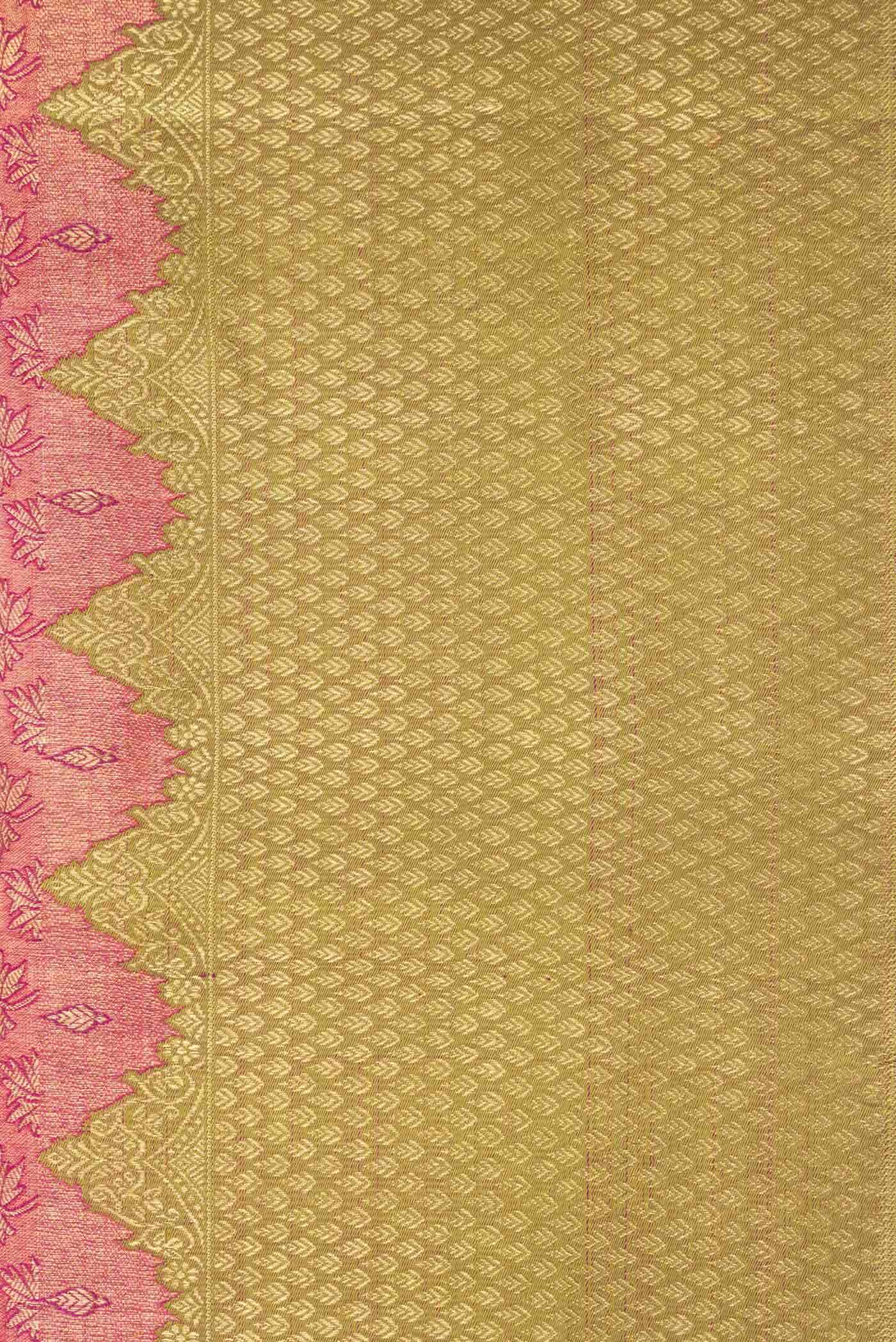 Pure Silk Pure Zari Dark Pink Kanchipuram Tissue Saree - Image 6
