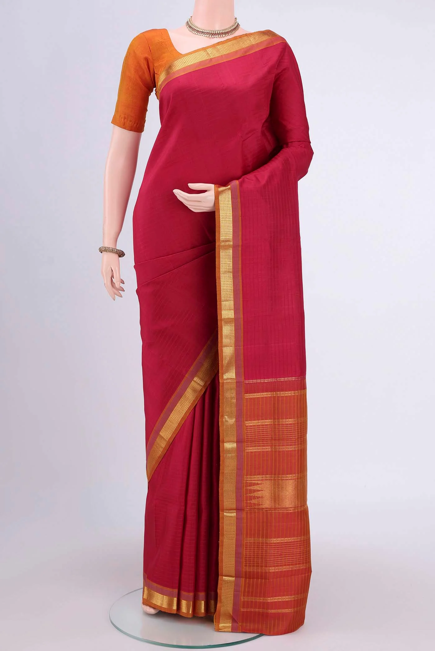 Dark Pink Kanjivaram Saree