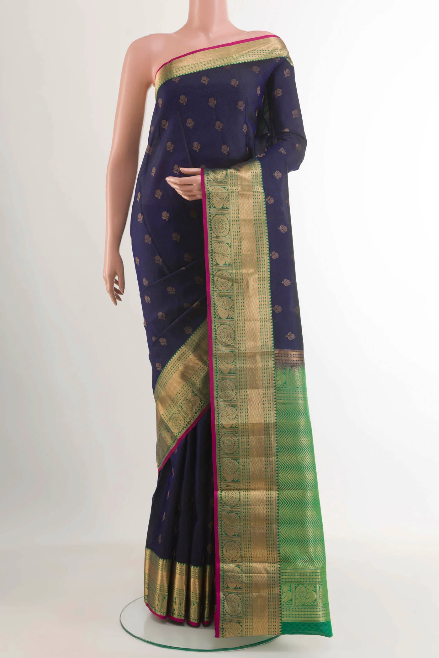 Navy Blue Kanjivaram Silk Saree