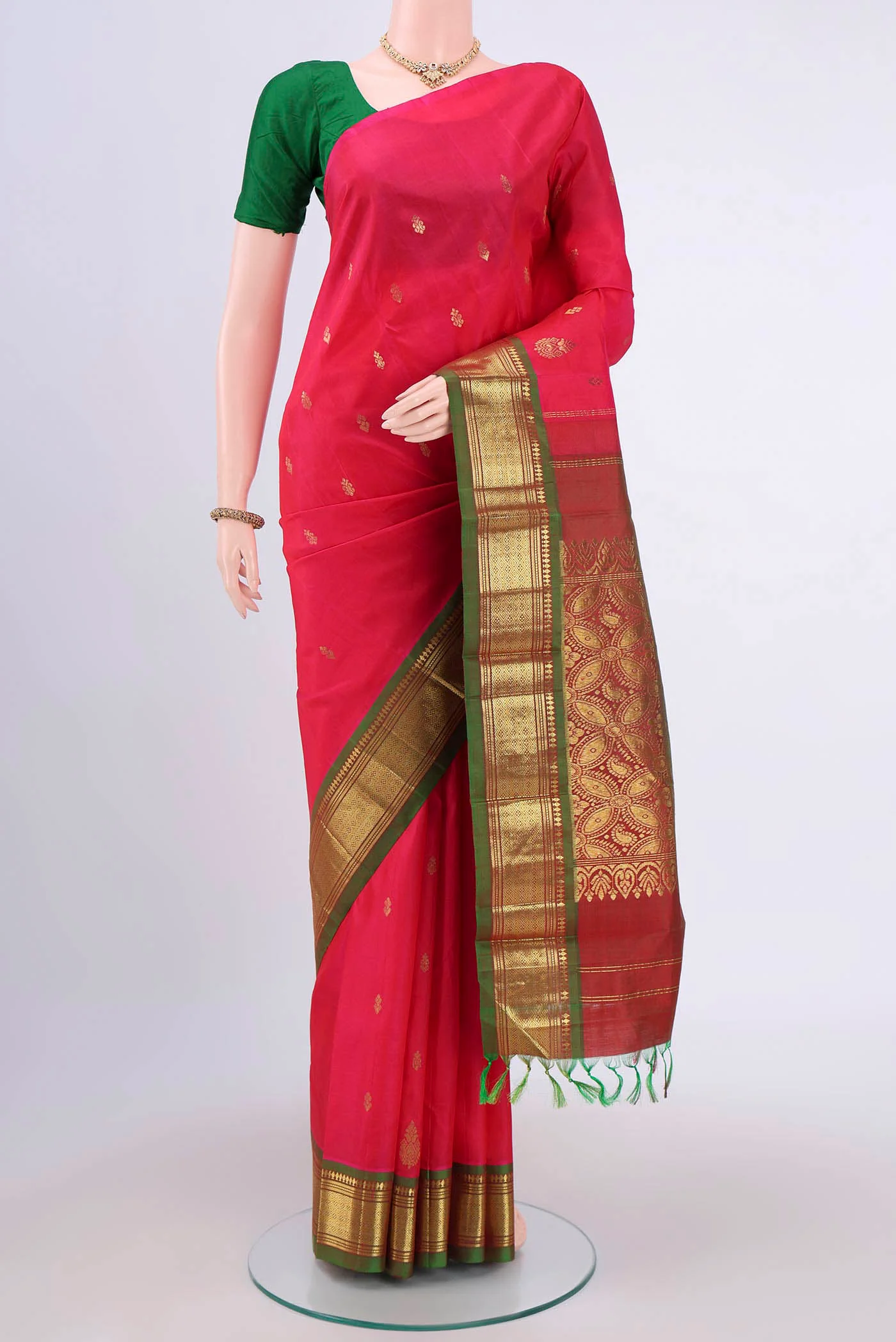 Dark Pink Kanjivaram Silk Saree