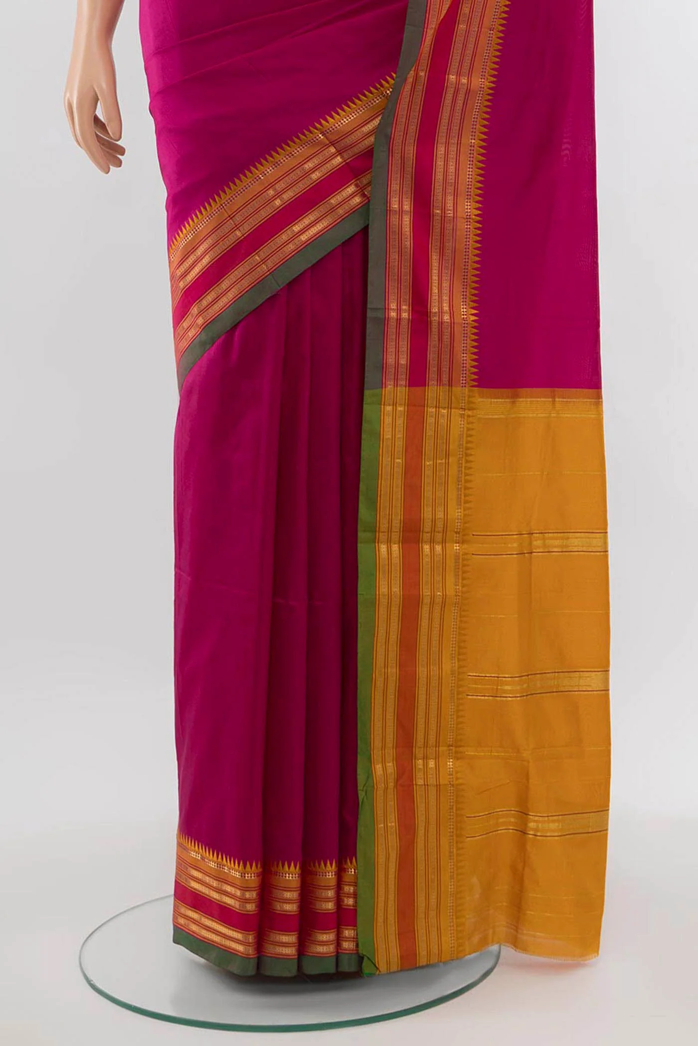 Light Magenta Narayanpet Silk Saree - Image 3