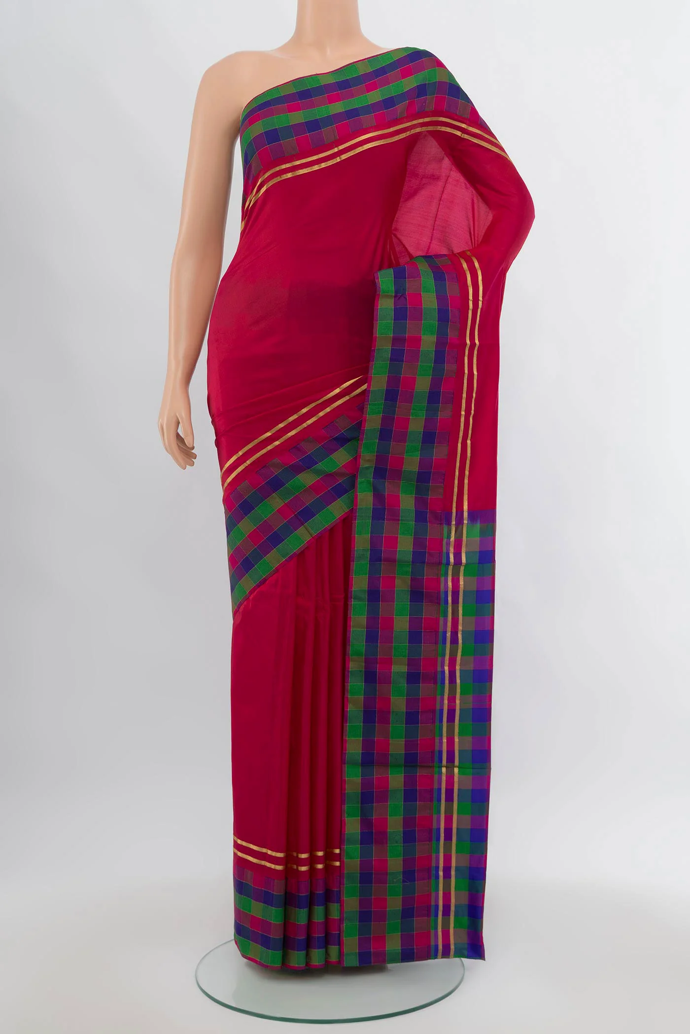 Dark Pink Bangalore Silk Saree