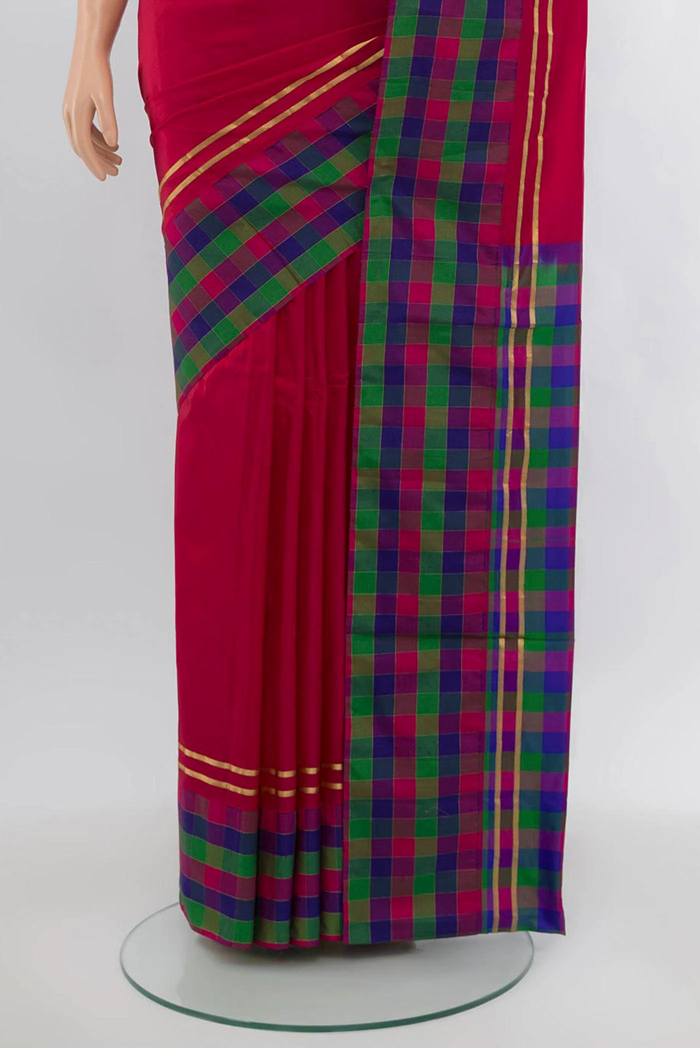 Dark Pink Bangalore Silk Saree - Image 3
