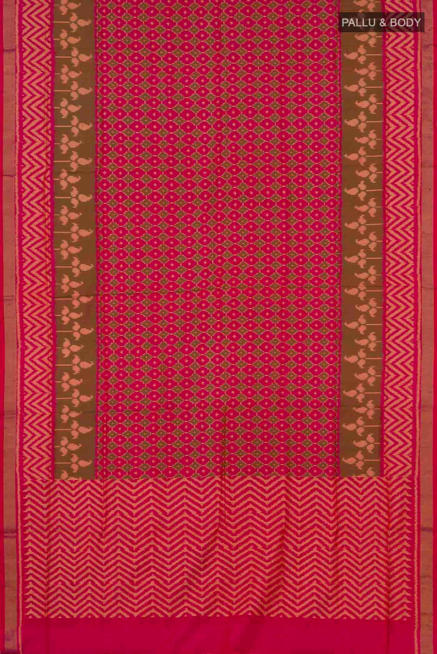 Pink Rajkot Patola Silk Saree - Image 5