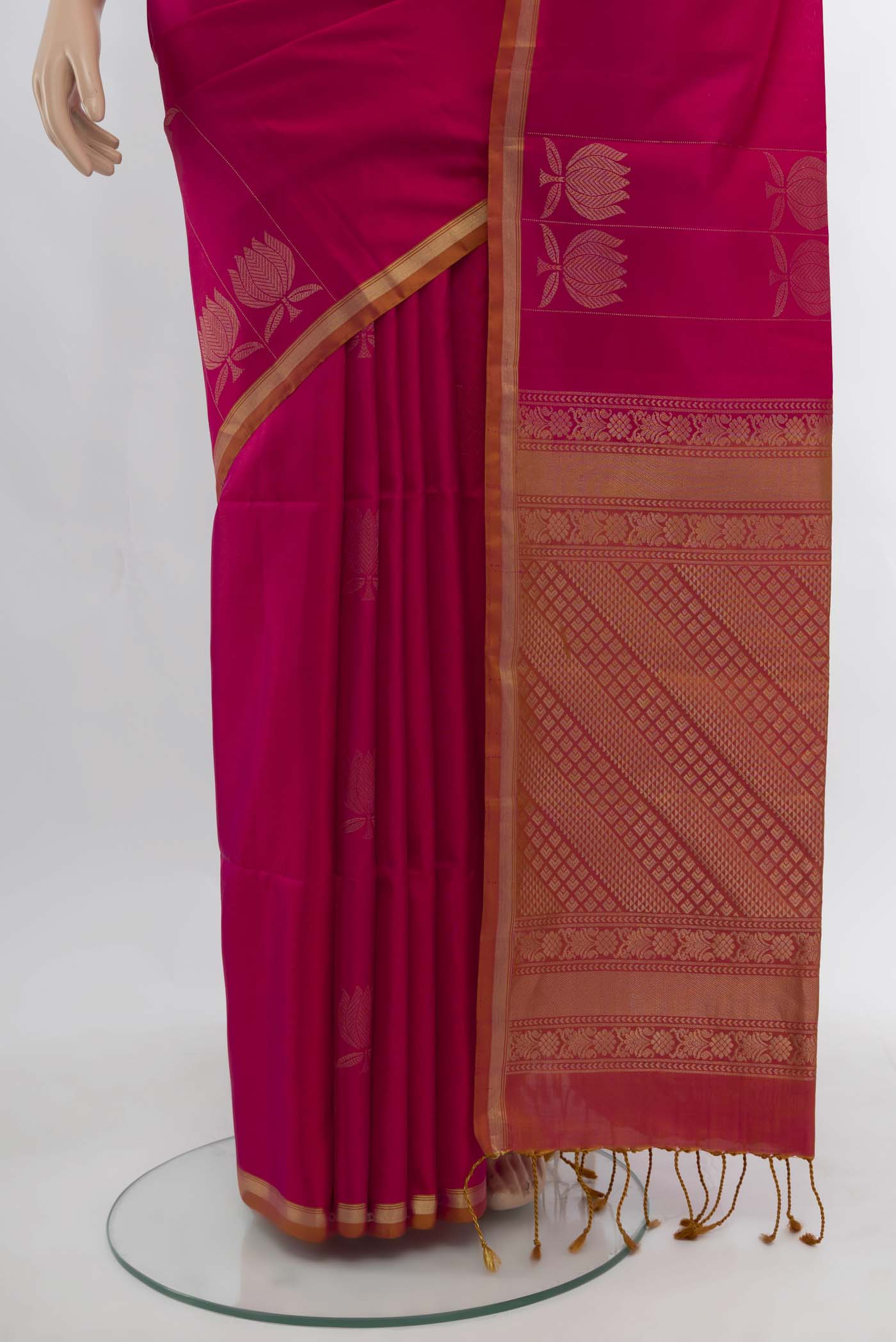 Pink Soft Silk Saree - Image 3