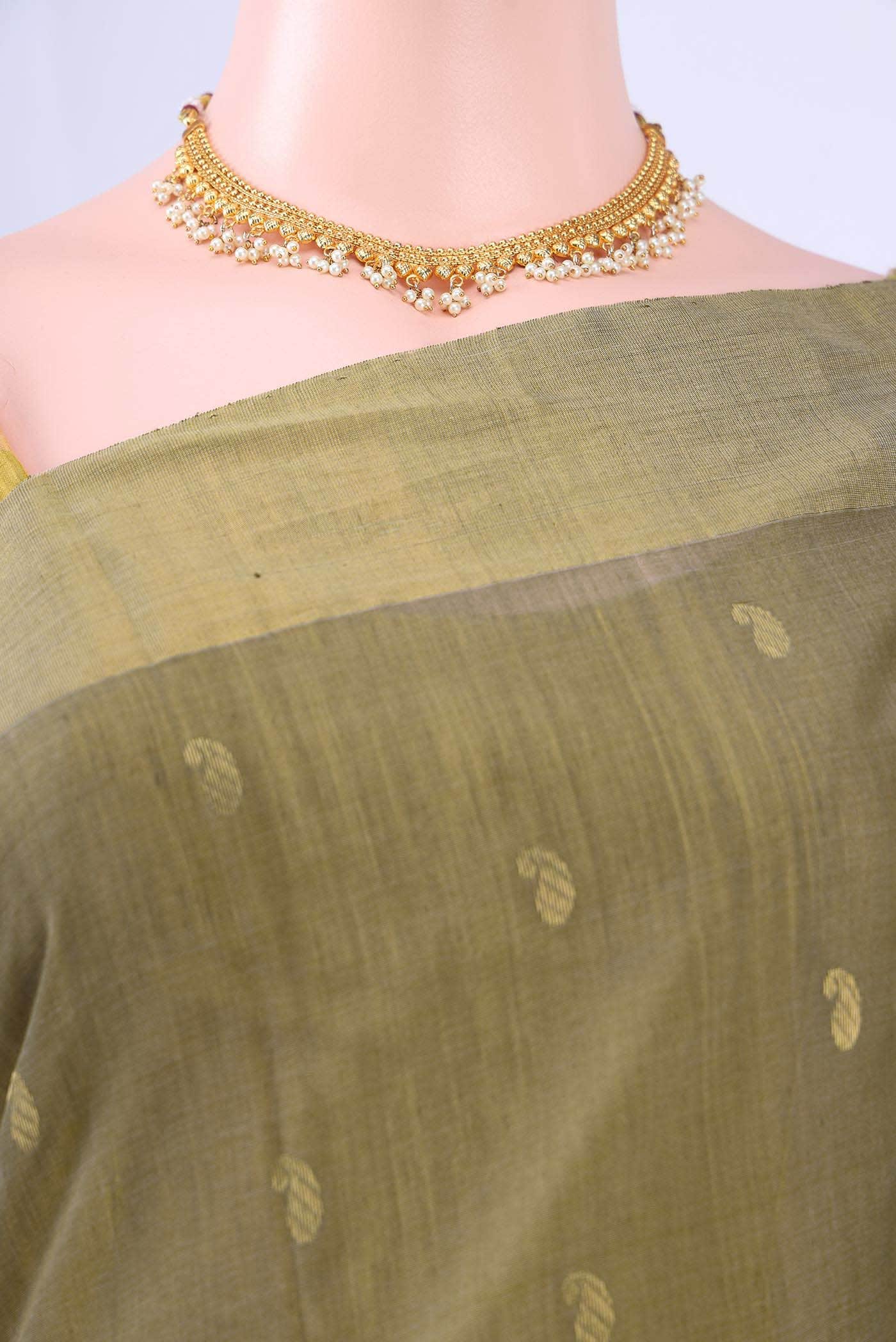 Davys Grey Chanderi Silk Saree - Image 3