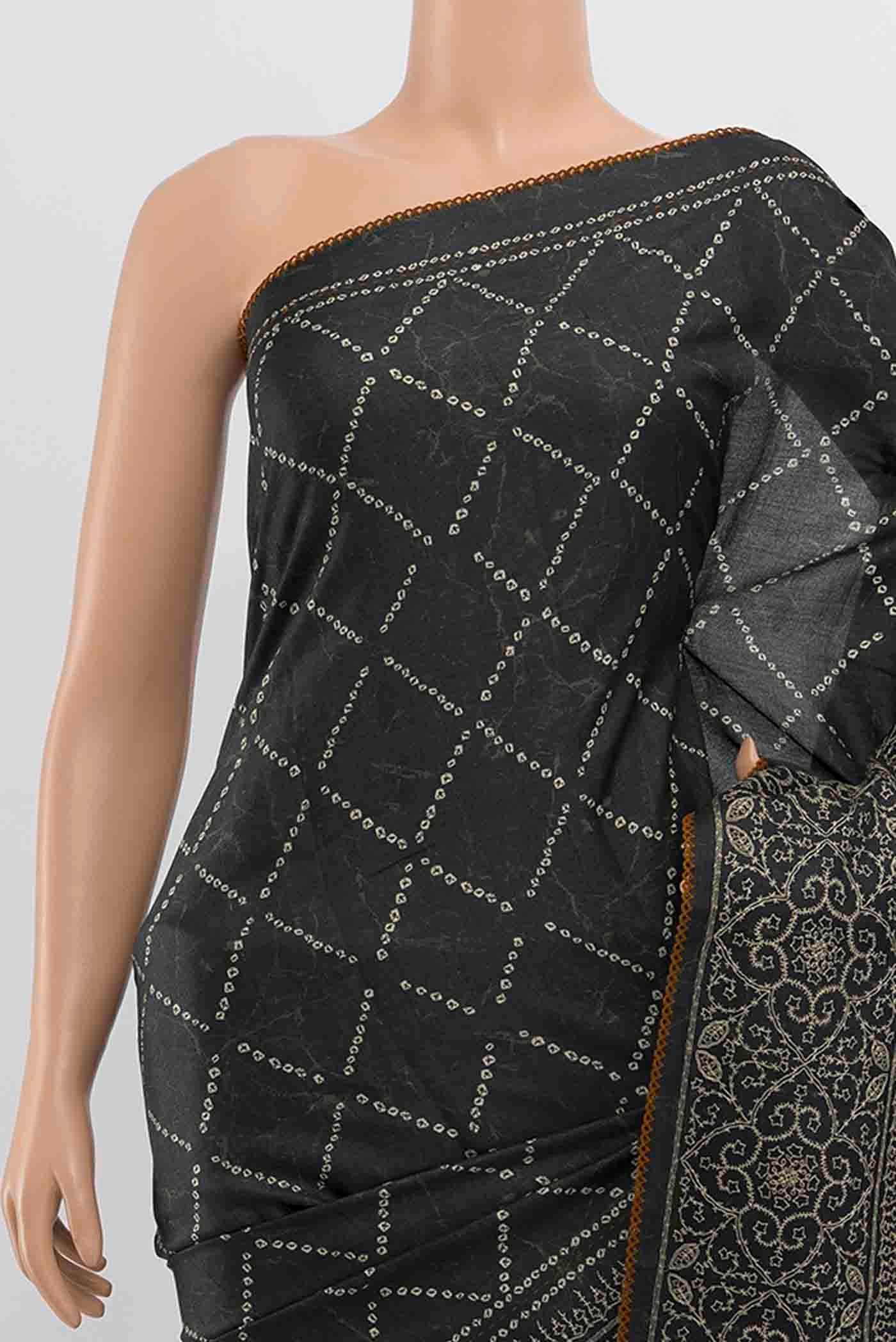 Davys Grey Tussar Silk Saree - Image 2