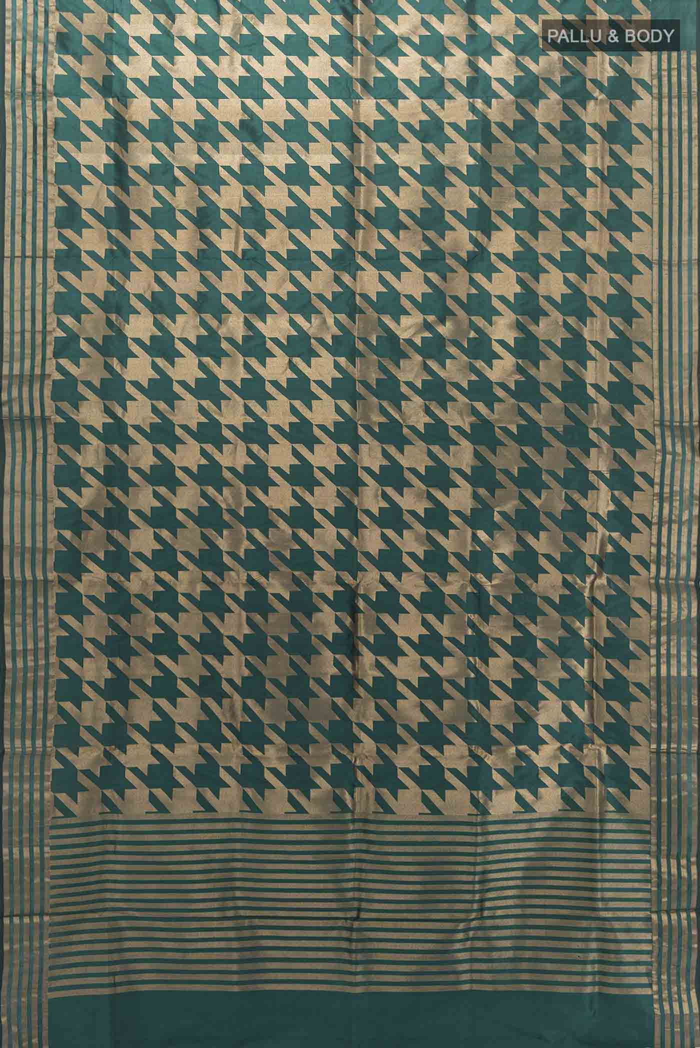 Electric Blue Banarasi Katan Silk Saree - Image 5