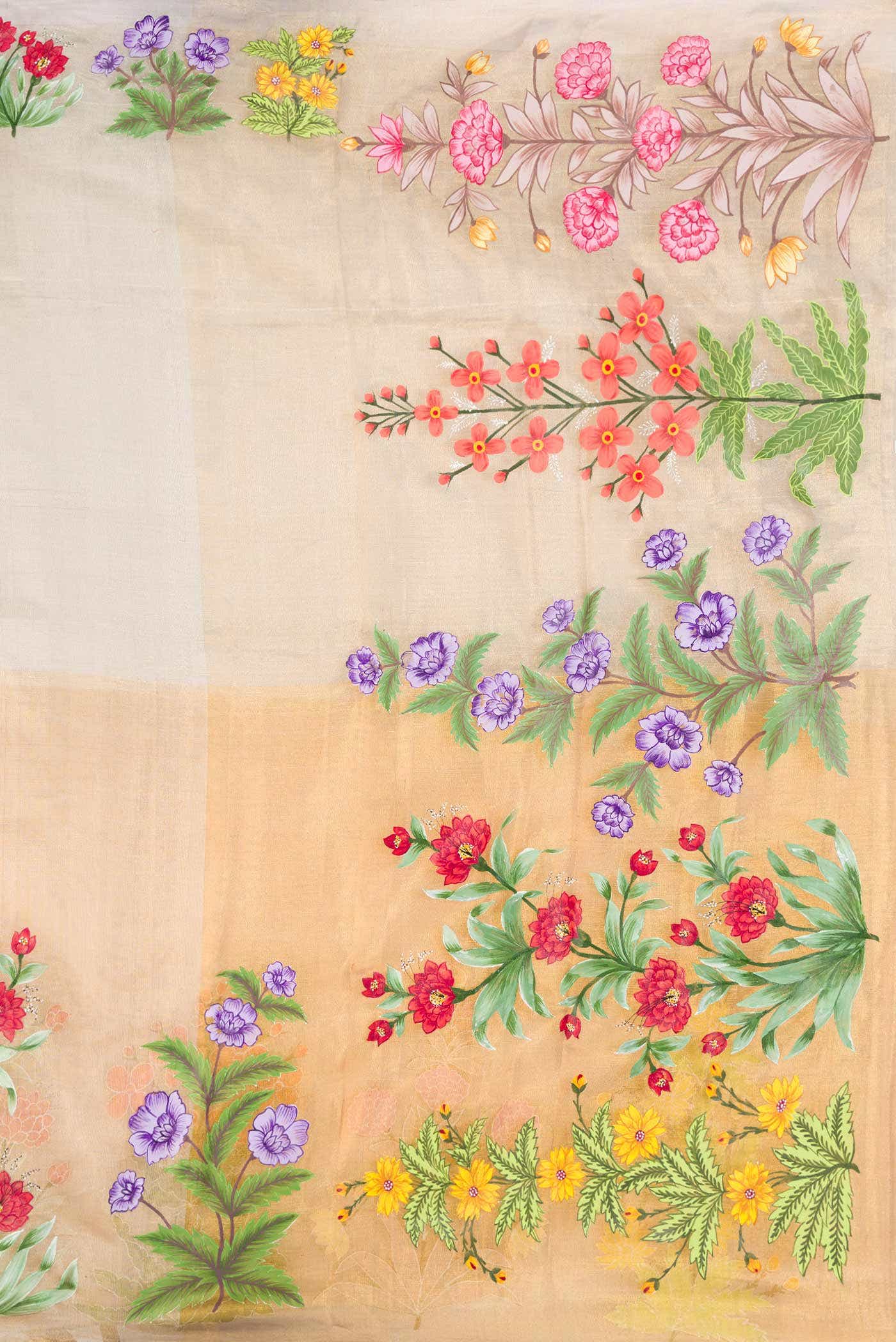 Gold and Silver Dual Tone Kanchipuram Tissue Silk Saree - Image 5