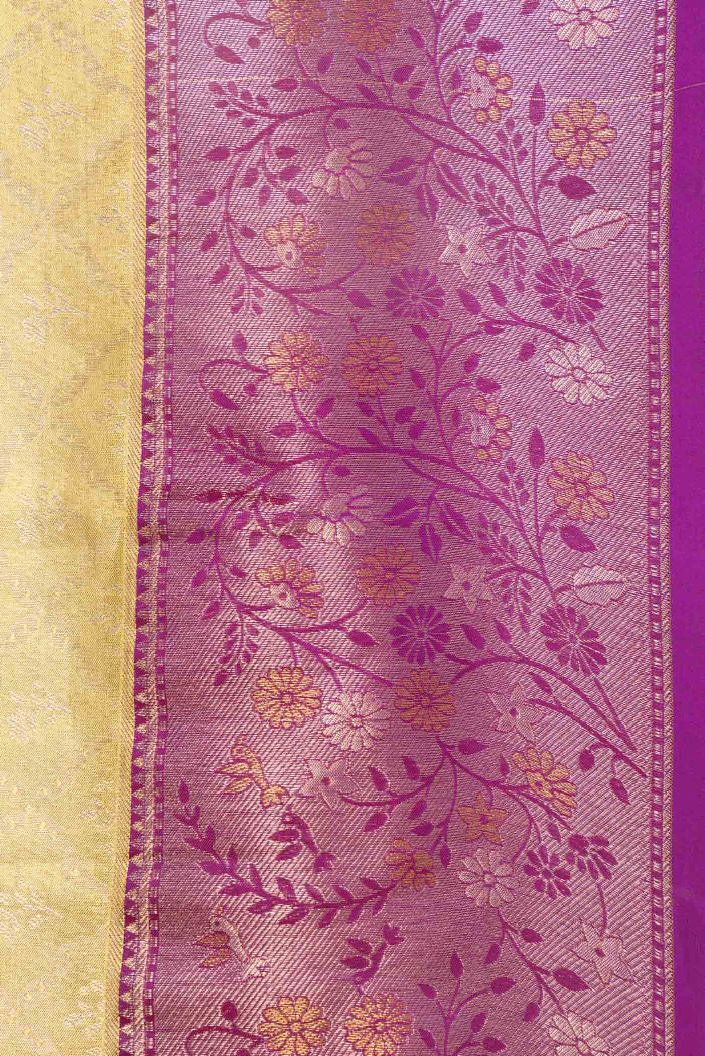 Gold Dual Tone Kanchipuram Saree - Image 3
