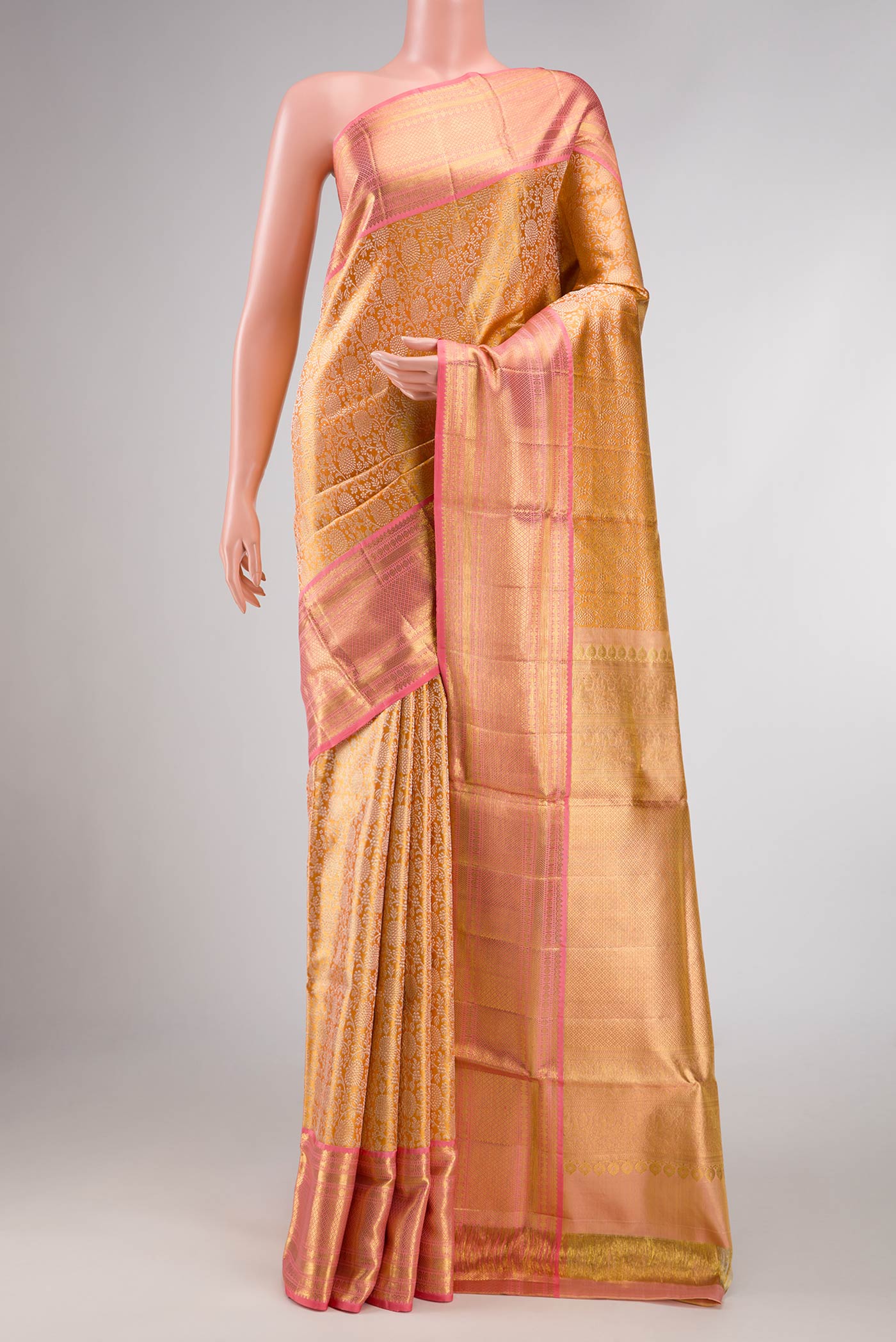 Gold Dual Tone Kanjivaram Silk Saree