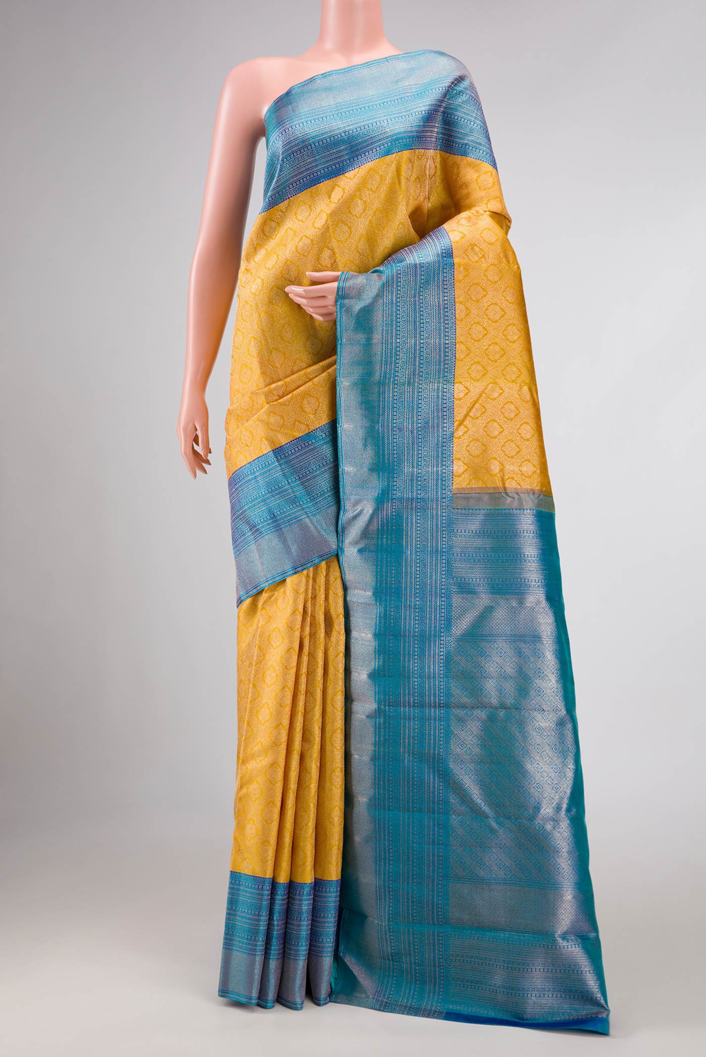 Yellow Kanchipuram Silk Saree