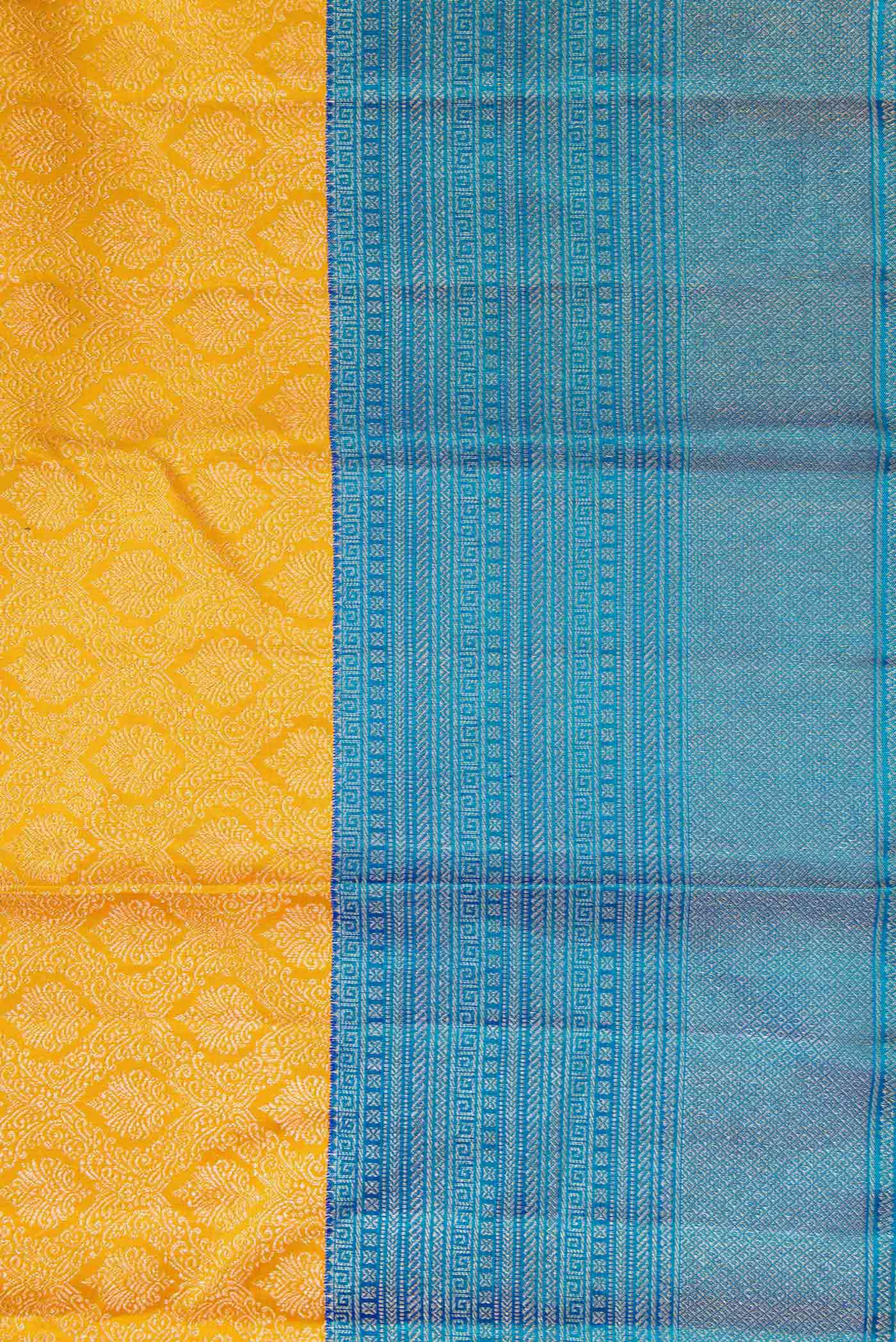 Yellow Kanchipuram Silk Saree - Image 3
