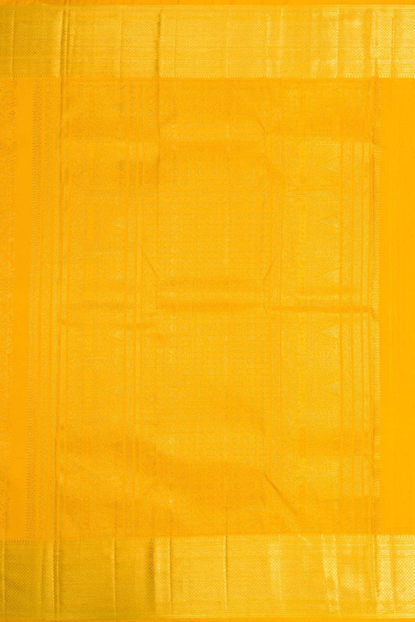 Gold Dual Tone Kanchipuram Silk Saree - Image 5