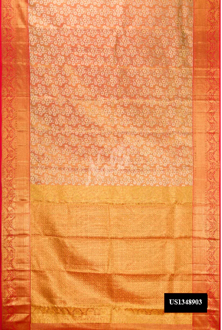 Gold Dual Tone Kanchipuram Tissue Silk Saree