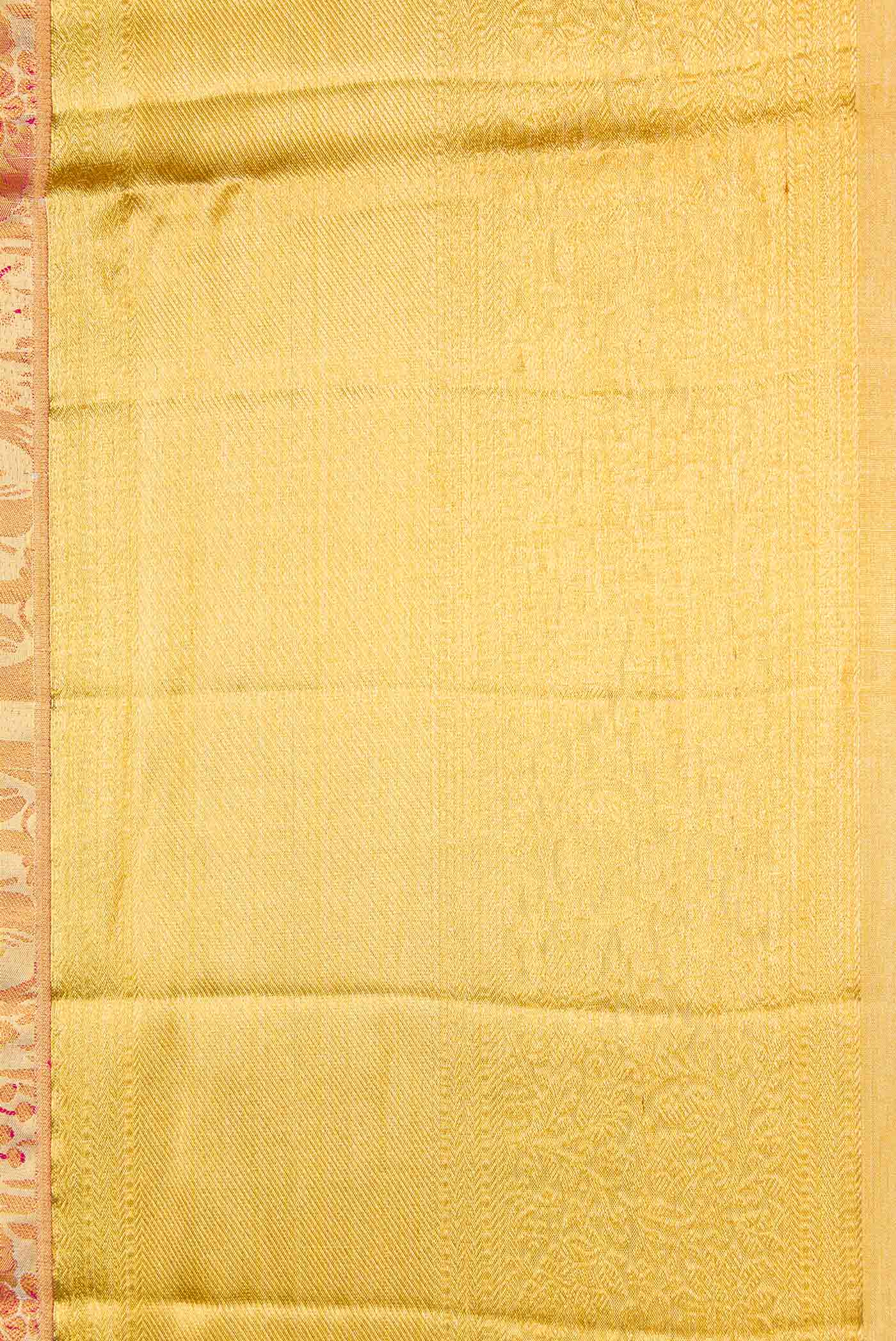 Gold Dual Tone Kanchipuram Tissue Silk Saree - Image 3